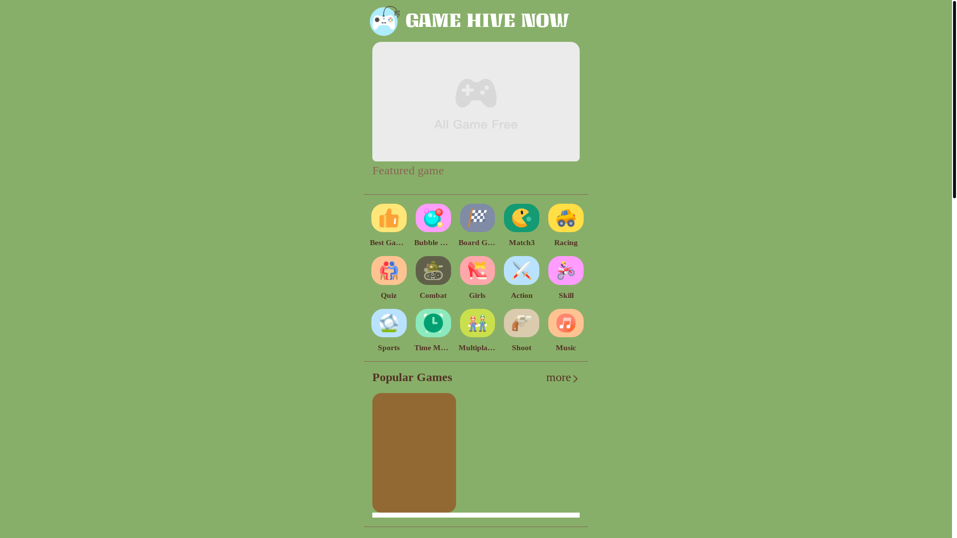 website screenshot of https://gamehivenow.com/