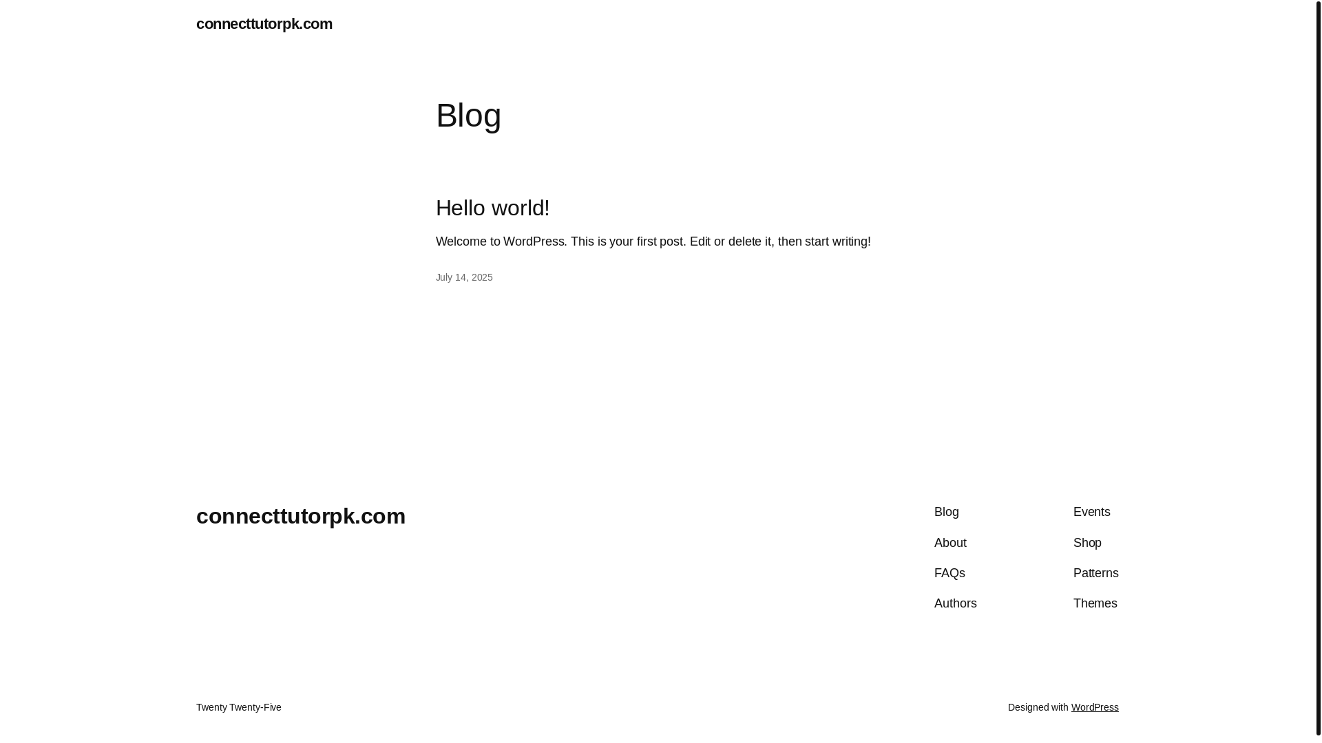 website screenshot of https://connecttutorpk.com/