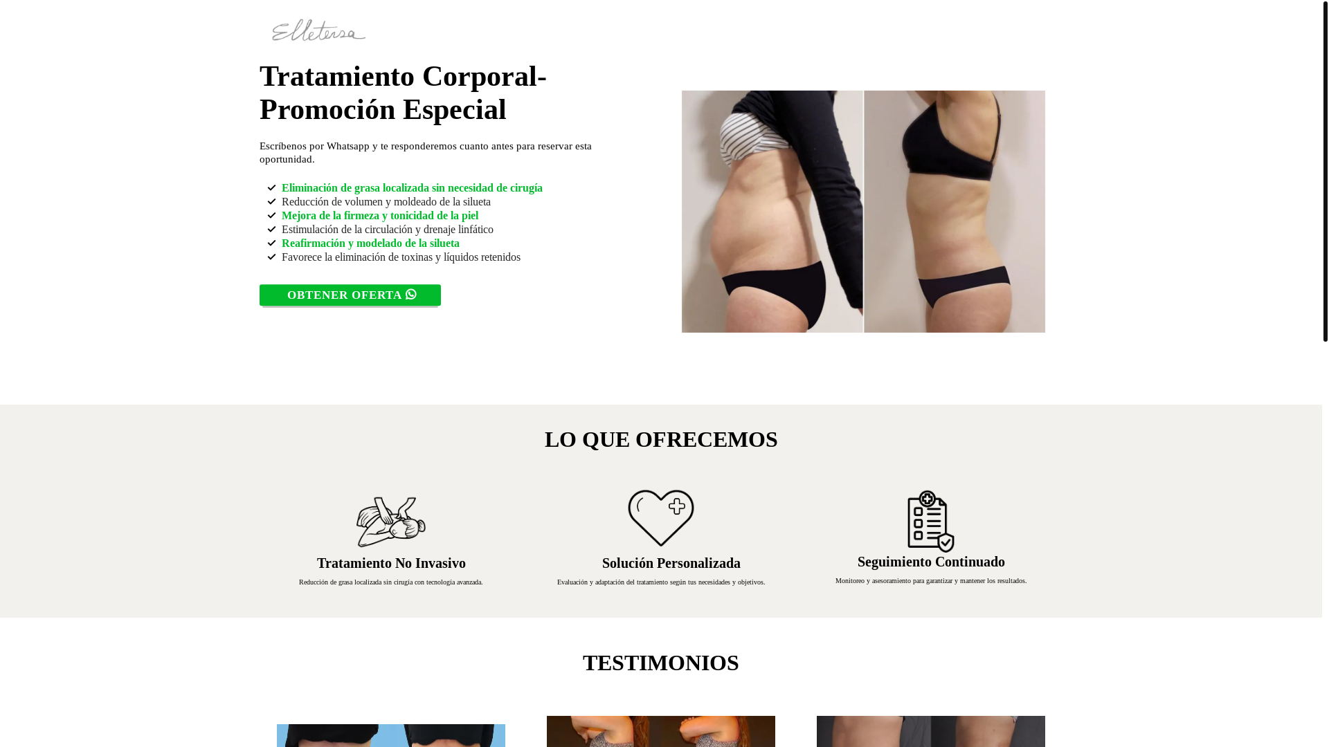website screenshot of https://elletersa.shop/