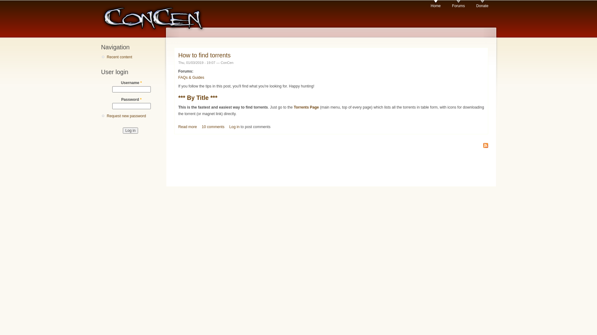 website screenshot of https://concen.org