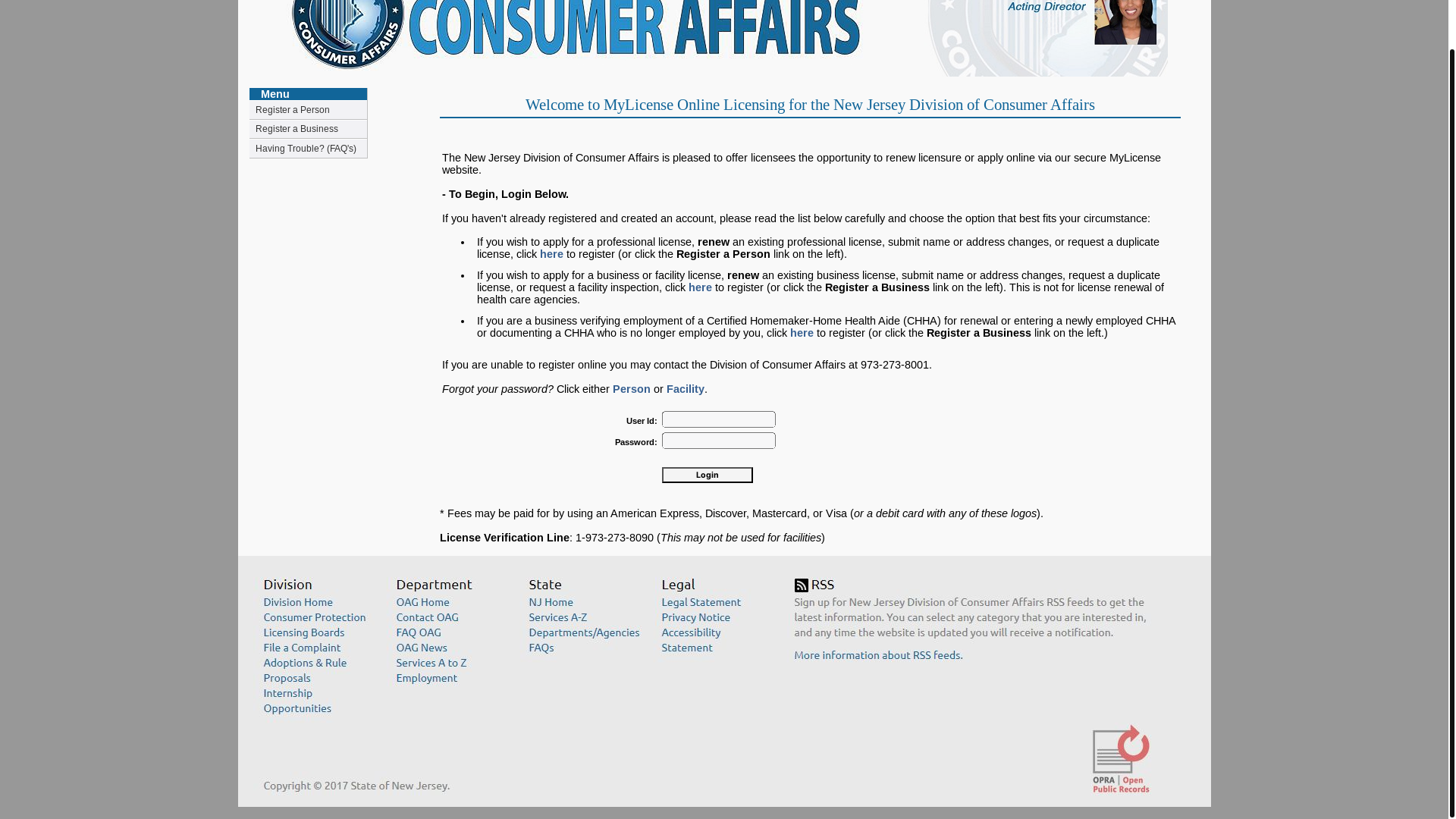 website screenshot of https://newjersey.mylicense.com/eGov/Login.aspx