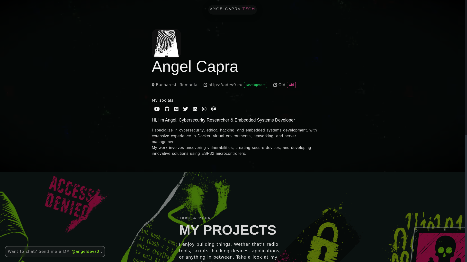 website screenshot of https://angelcapra.pages.dev/
