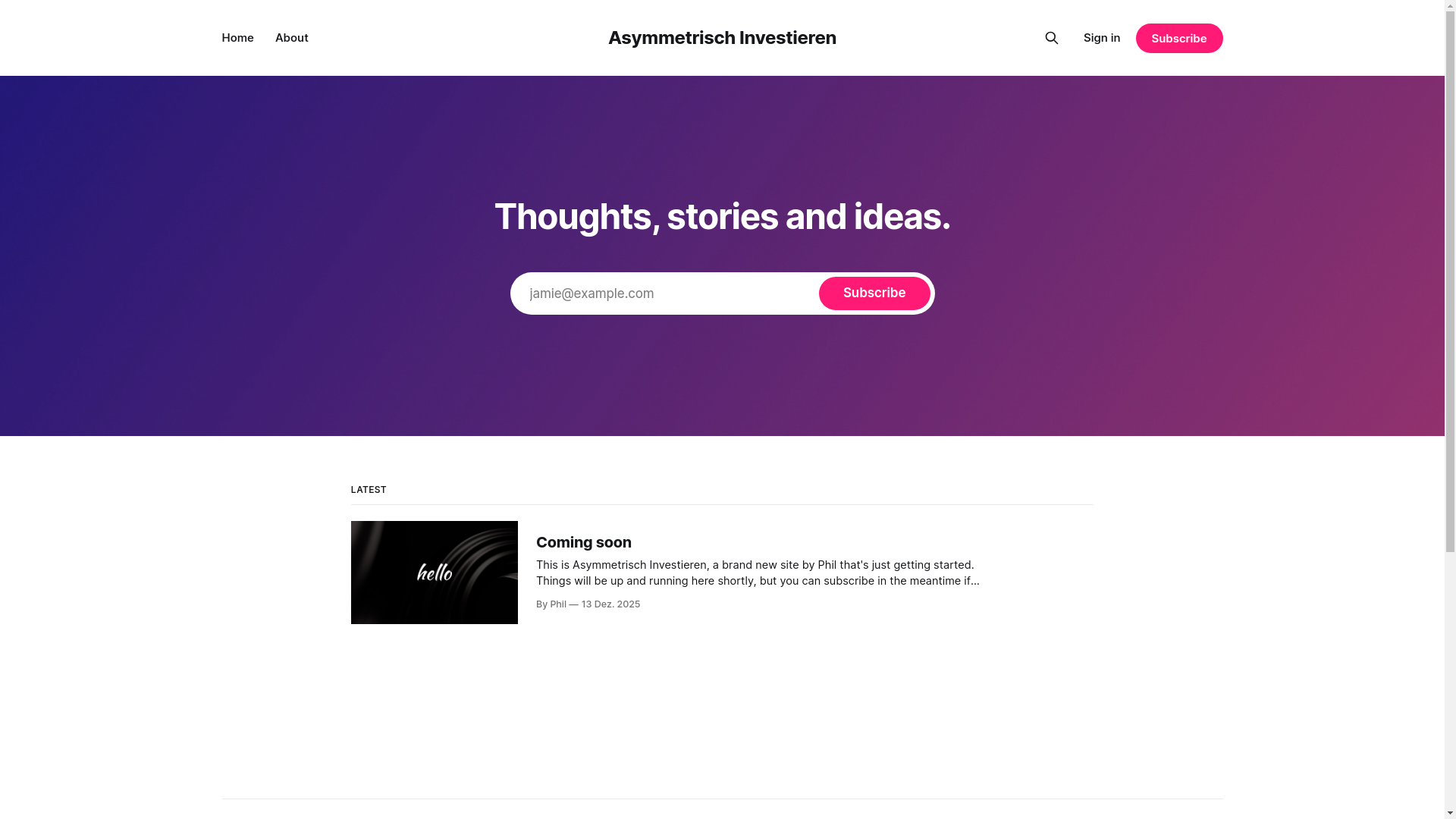 website screenshot of https://asymmetrisch-investieren.de/