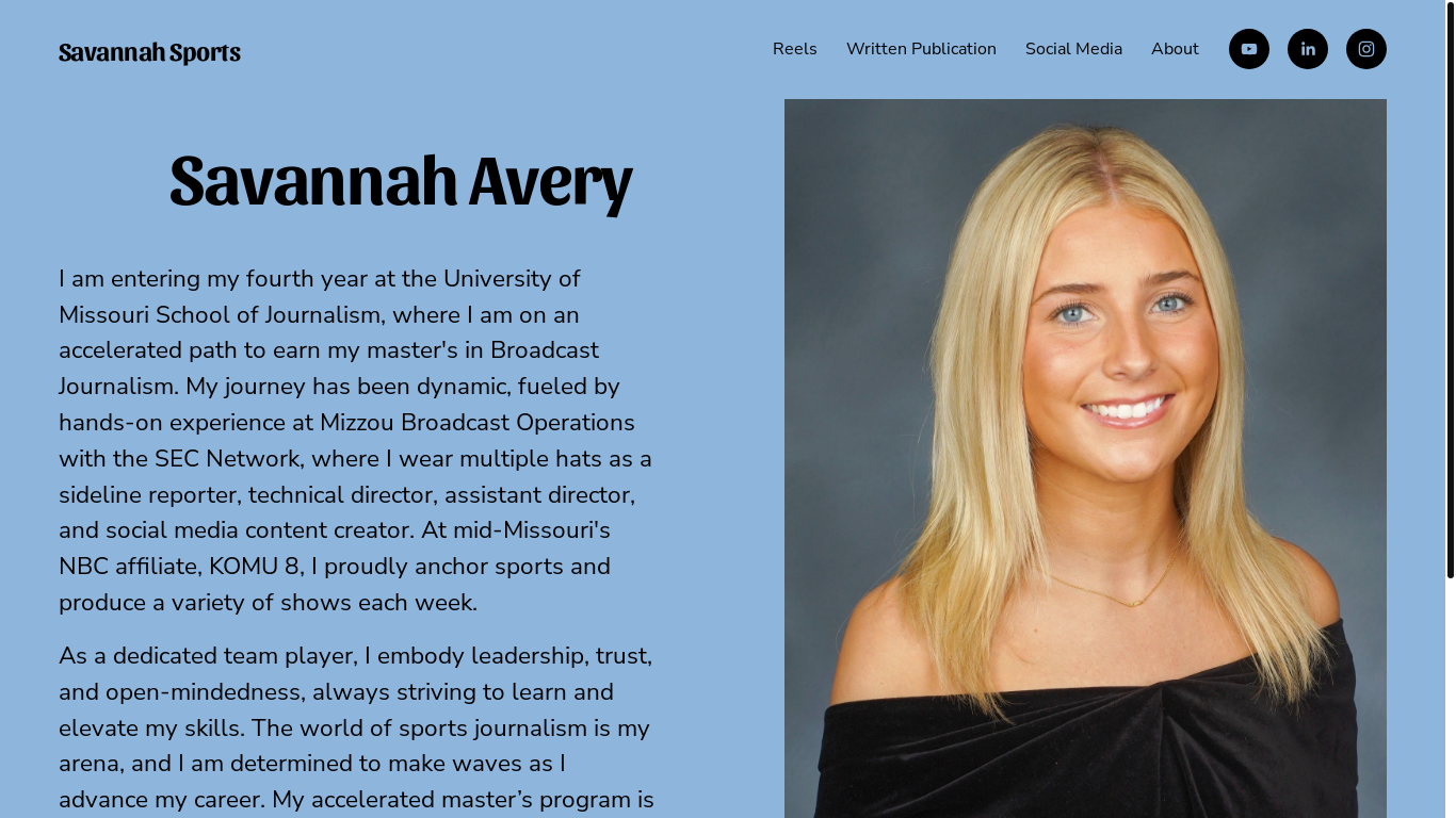 website screenshot of https://savannahsports.org/