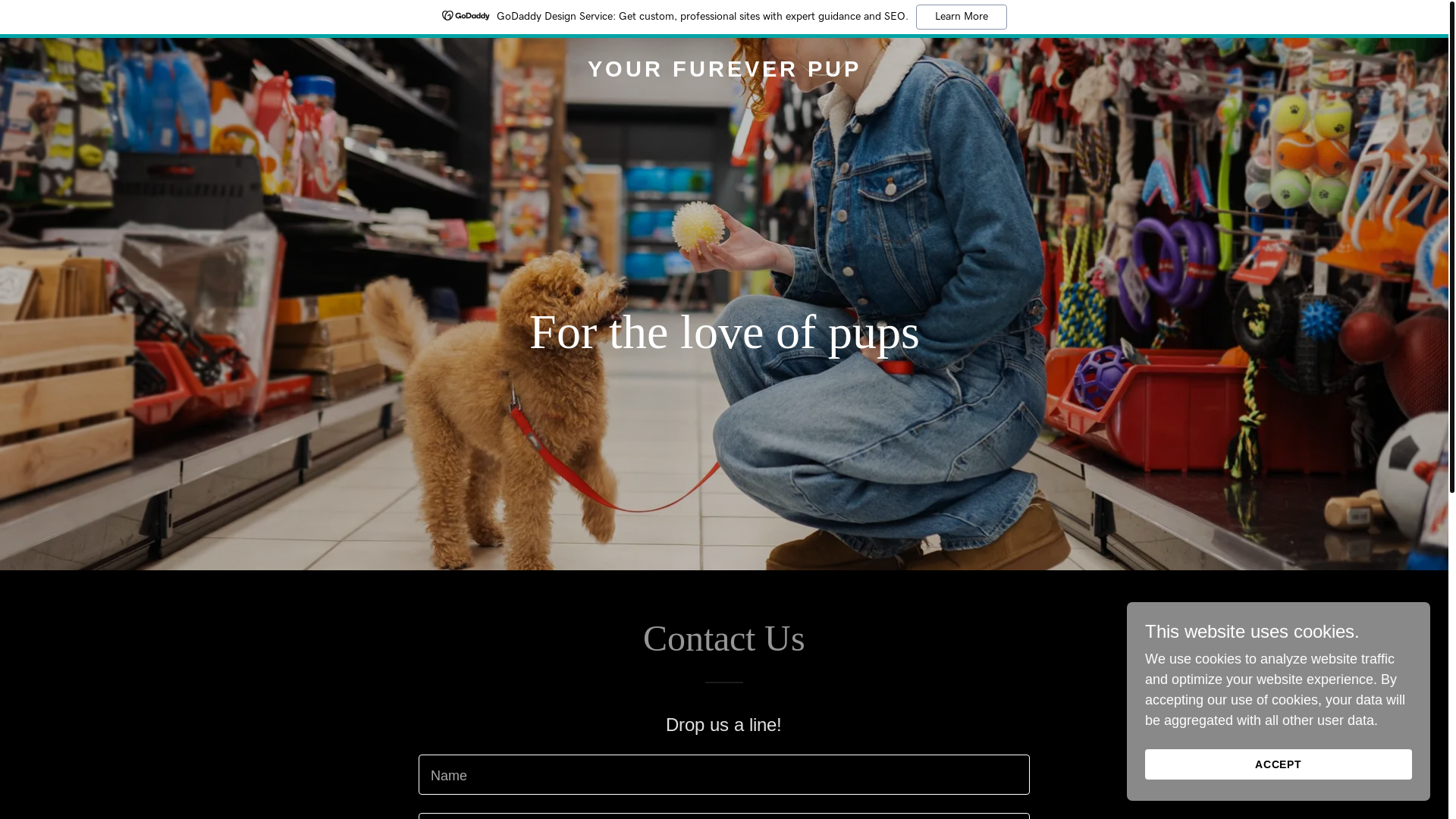 website screenshot of https://yourfureverpup.com/