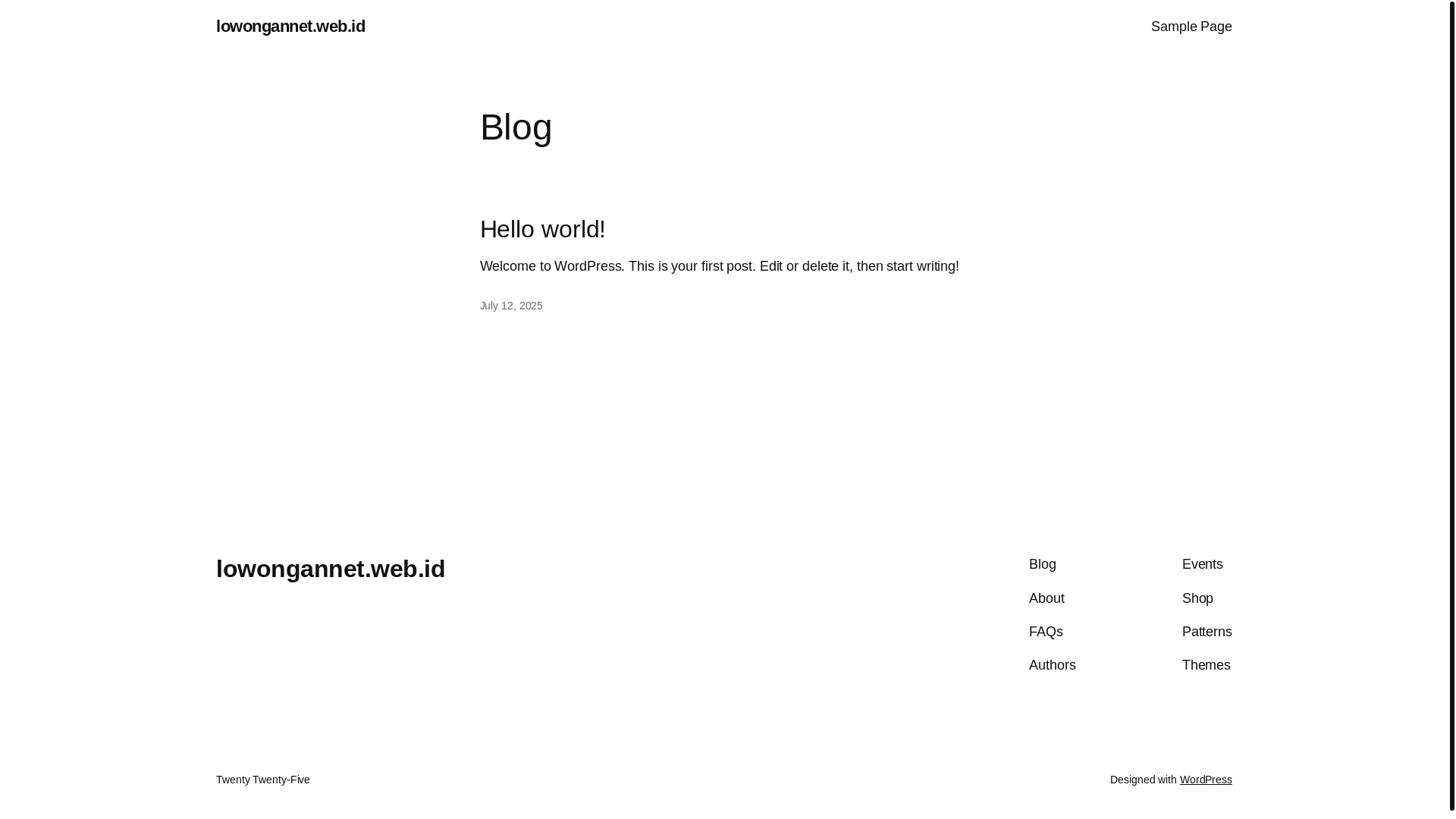 website screenshot of https://lowongannet.web.id/