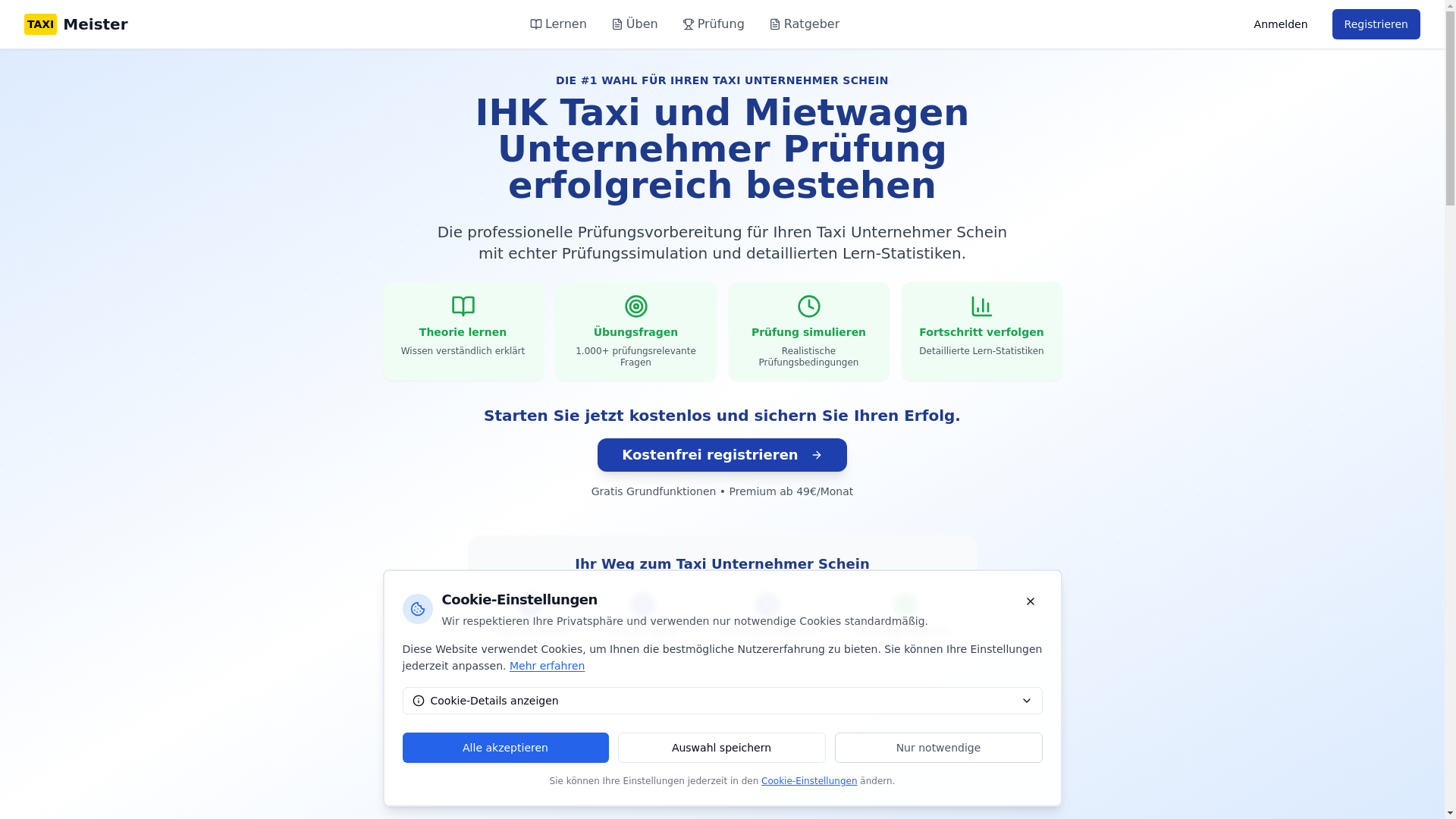 website screenshot of https://taxi-meister-65.pages.dev/