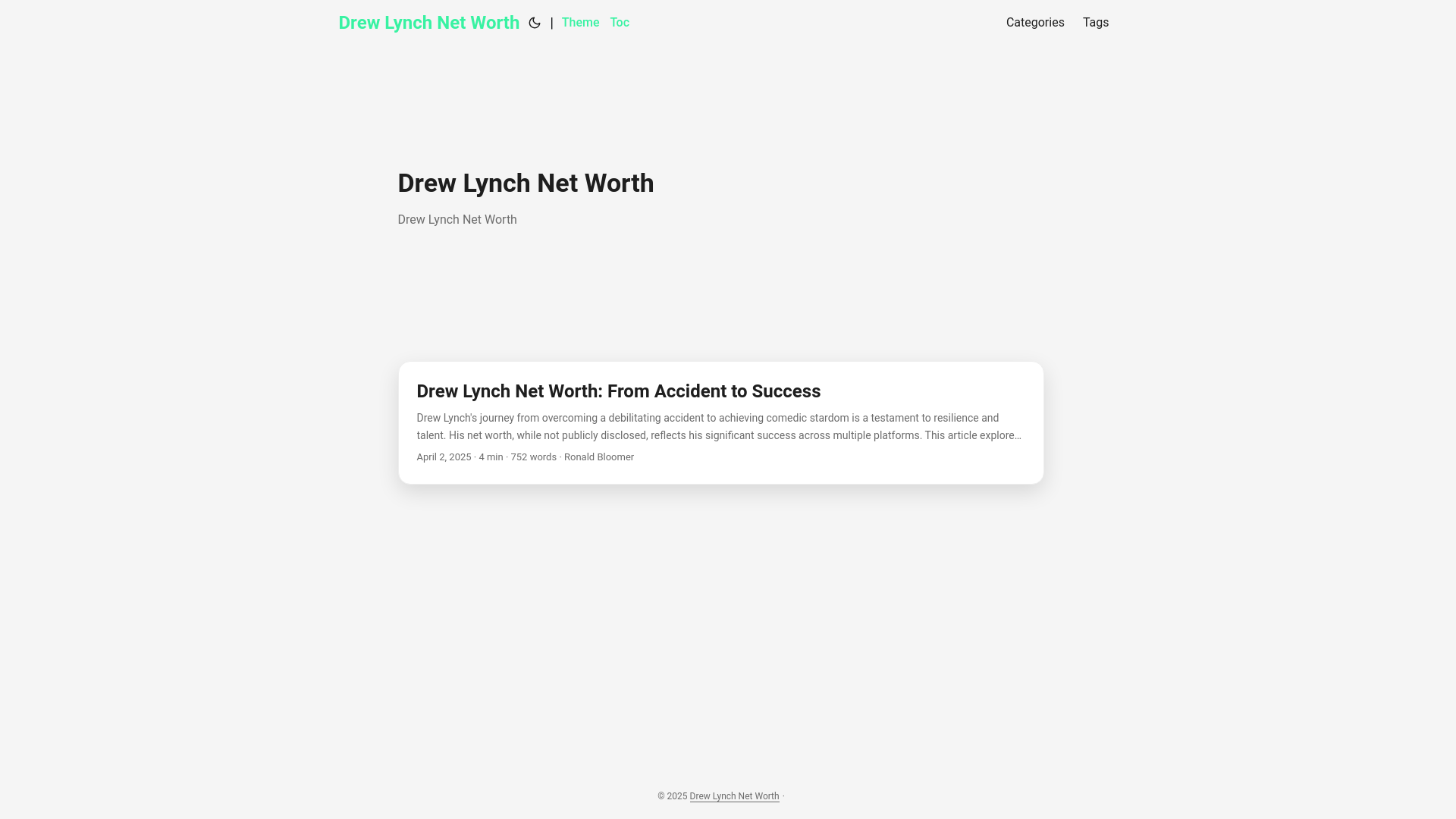 website screenshot of https://drew-lynch-net-worth.pages.dev/