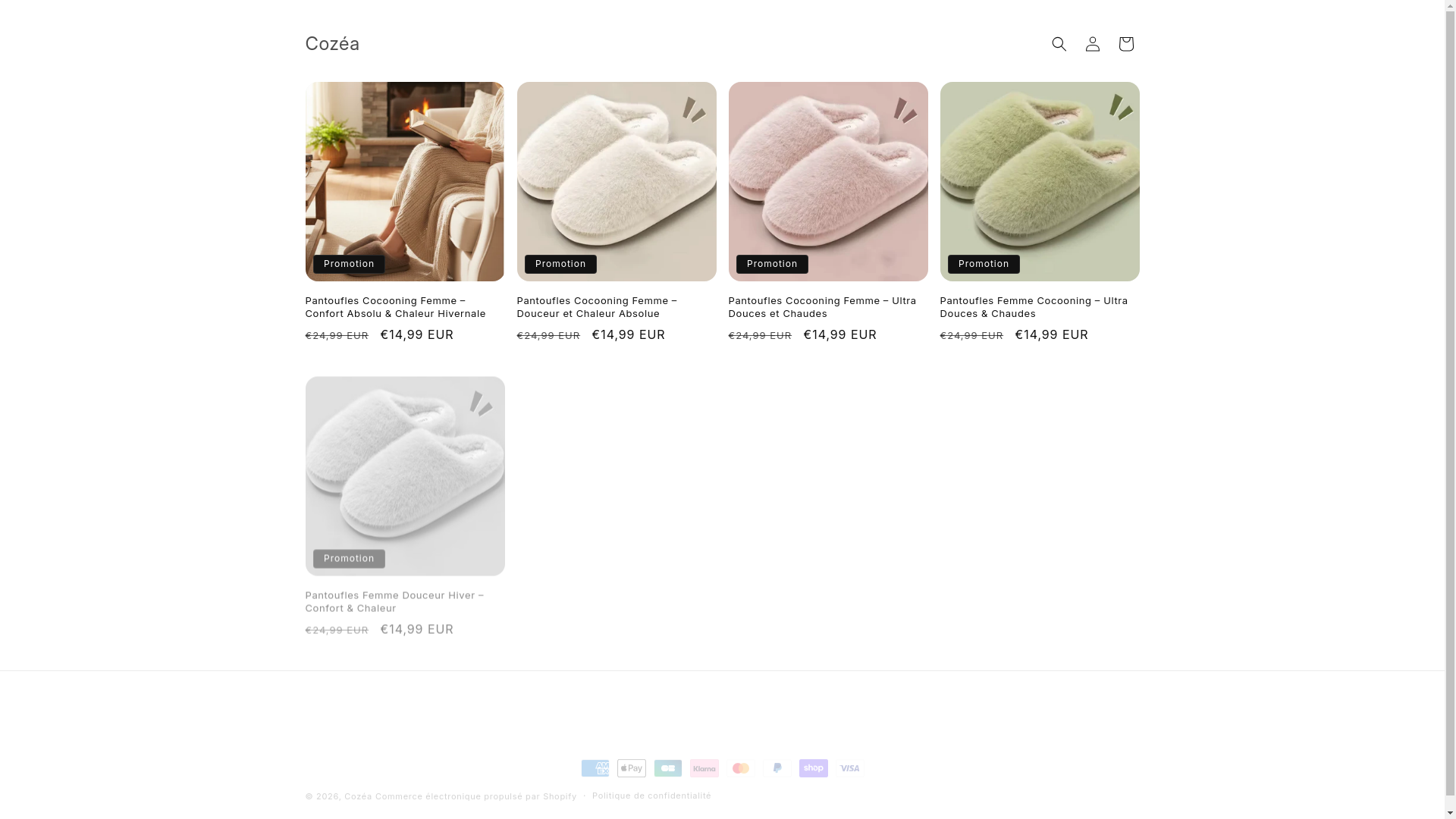website screenshot of https://cozea.us/