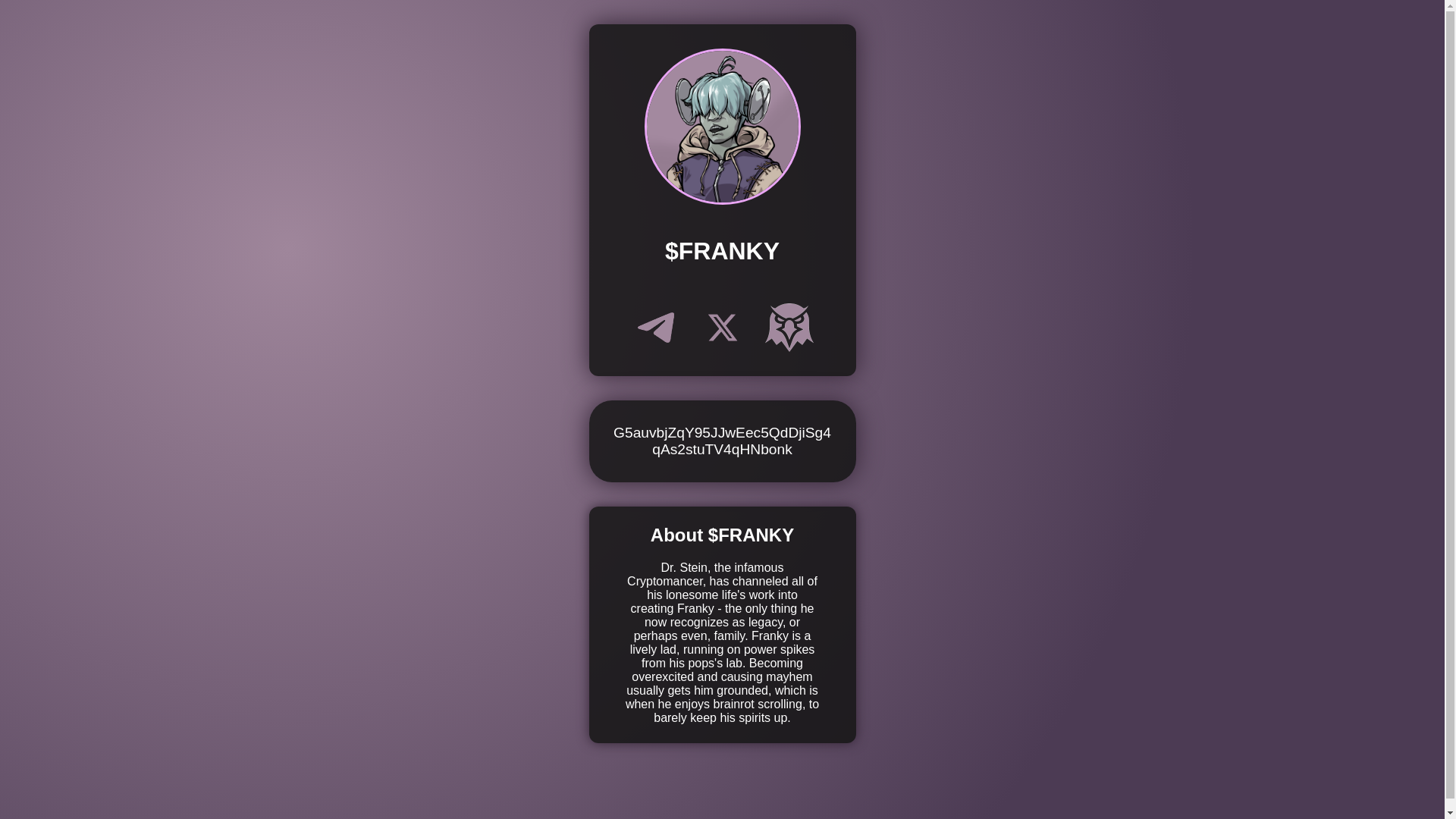 website screenshot of https://franky.lol/
