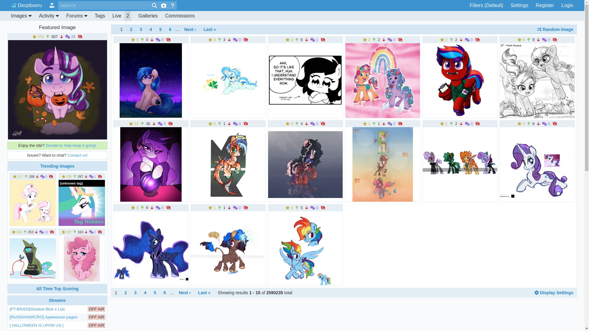 website screenshot of https://derpibooru.org/
