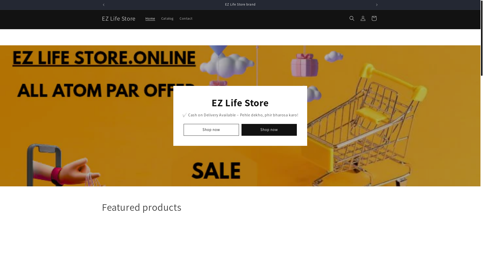 website screenshot of https://ezlifestore.online/
