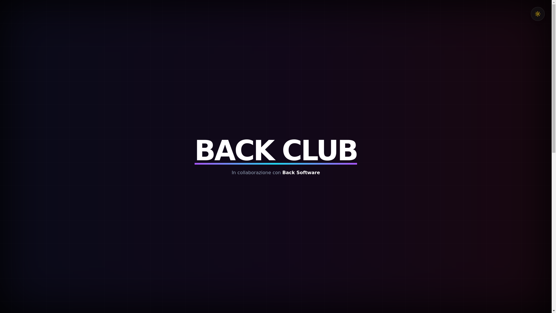 website screenshot of https://backclub.it/
