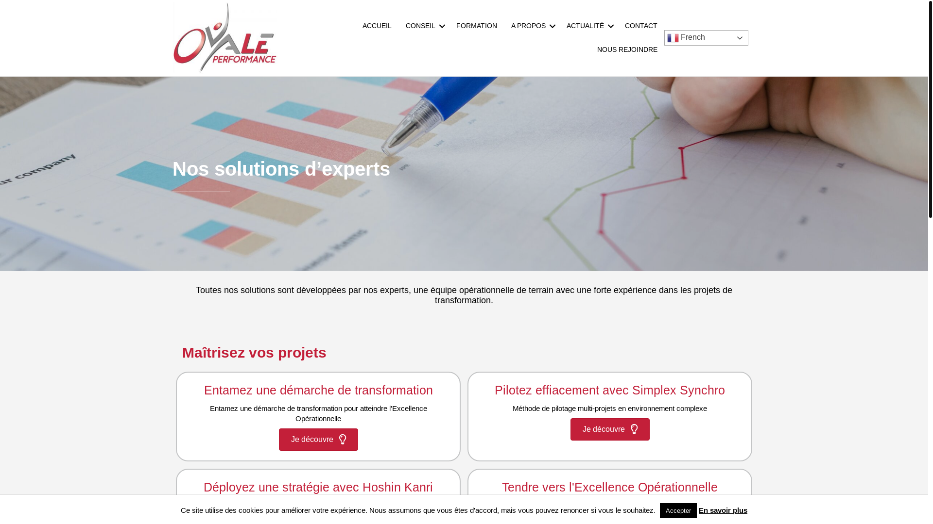 website screenshot of https://ovaleperformance.com/nos-solutions/