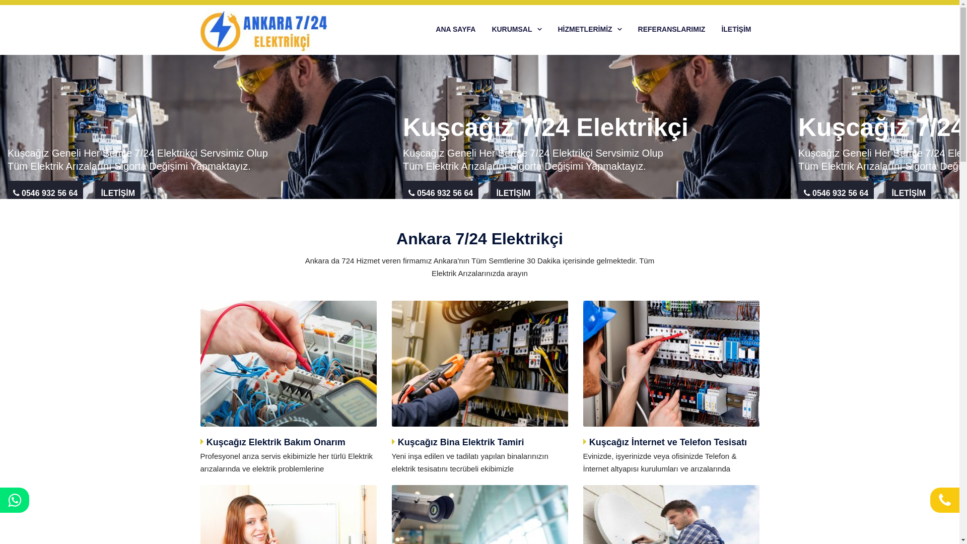 website screenshot of https://kuscagizelektrikci.com.tr/