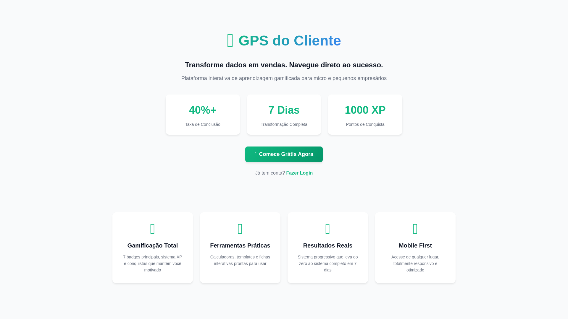 website screenshot of https://gpsdocliente.com.br/
