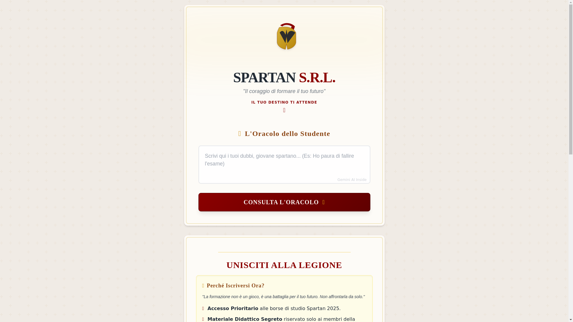 website screenshot of https://spartansrl.eu/