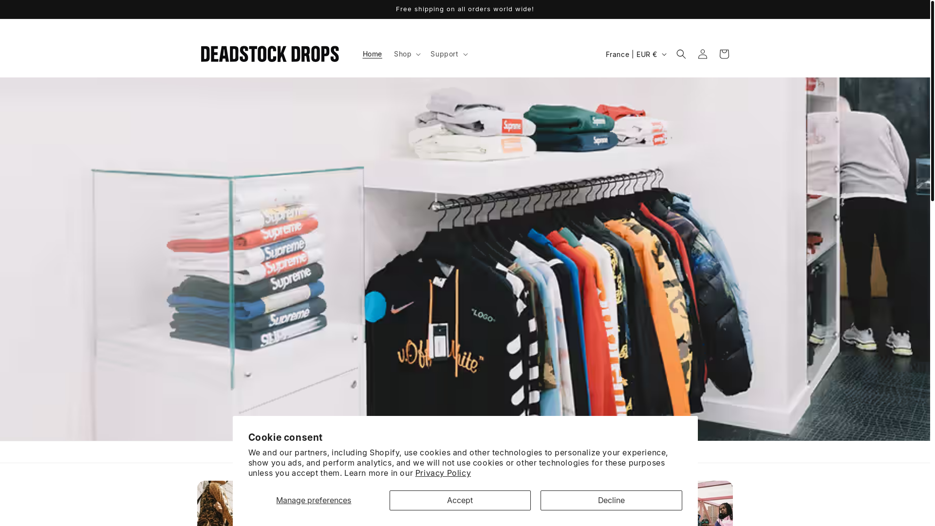 website screenshot of https://deadstockdrop.com/