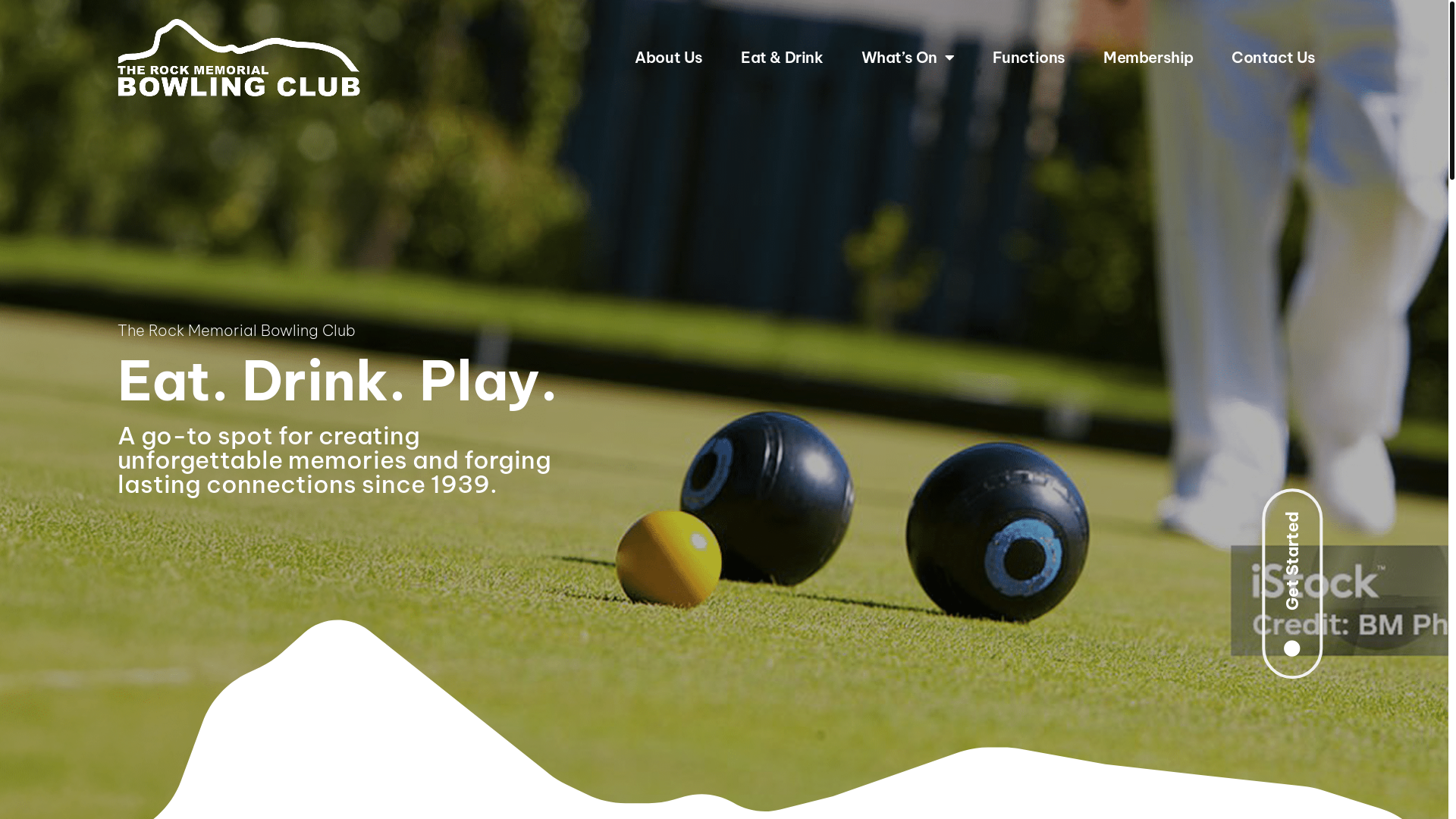 website screenshot of https://therockbowlo.com.au/