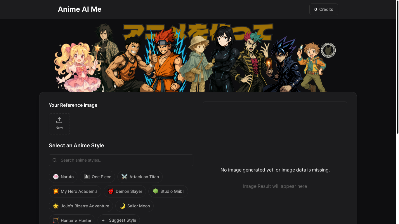 website screenshot of https://animeaime.com/