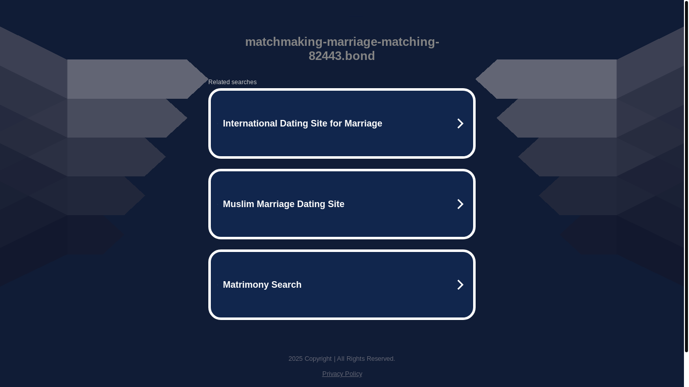 website screenshot of https://matchmaking-marriage-matching-82443.bond/