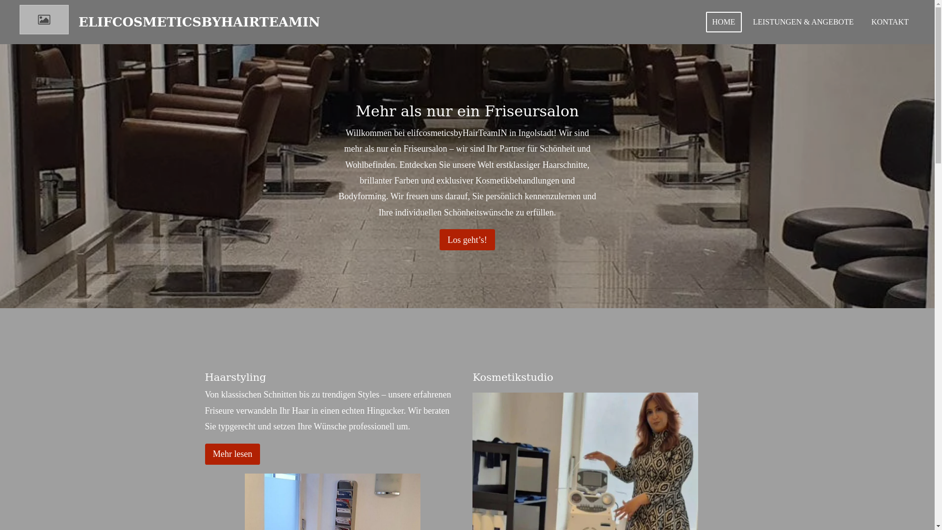 website screenshot of https://elifcosmeticsbyhairteamin.de/