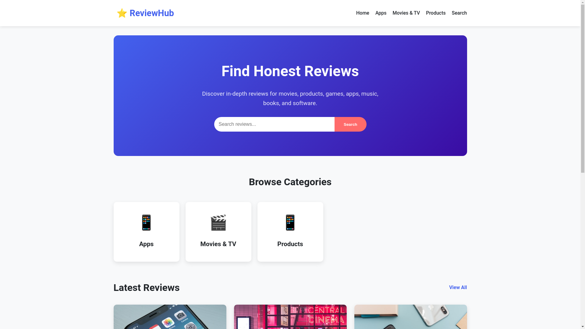 website screenshot of https://review-hub.pages.dev/