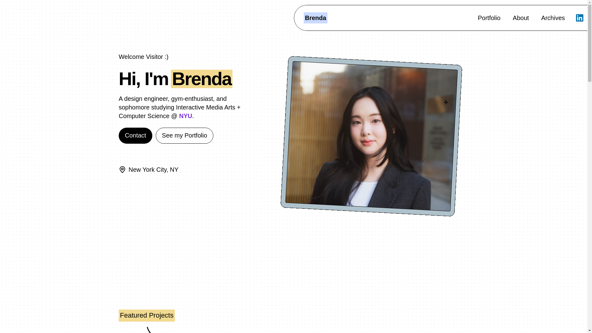 website screenshot of https://brendayang.me/
