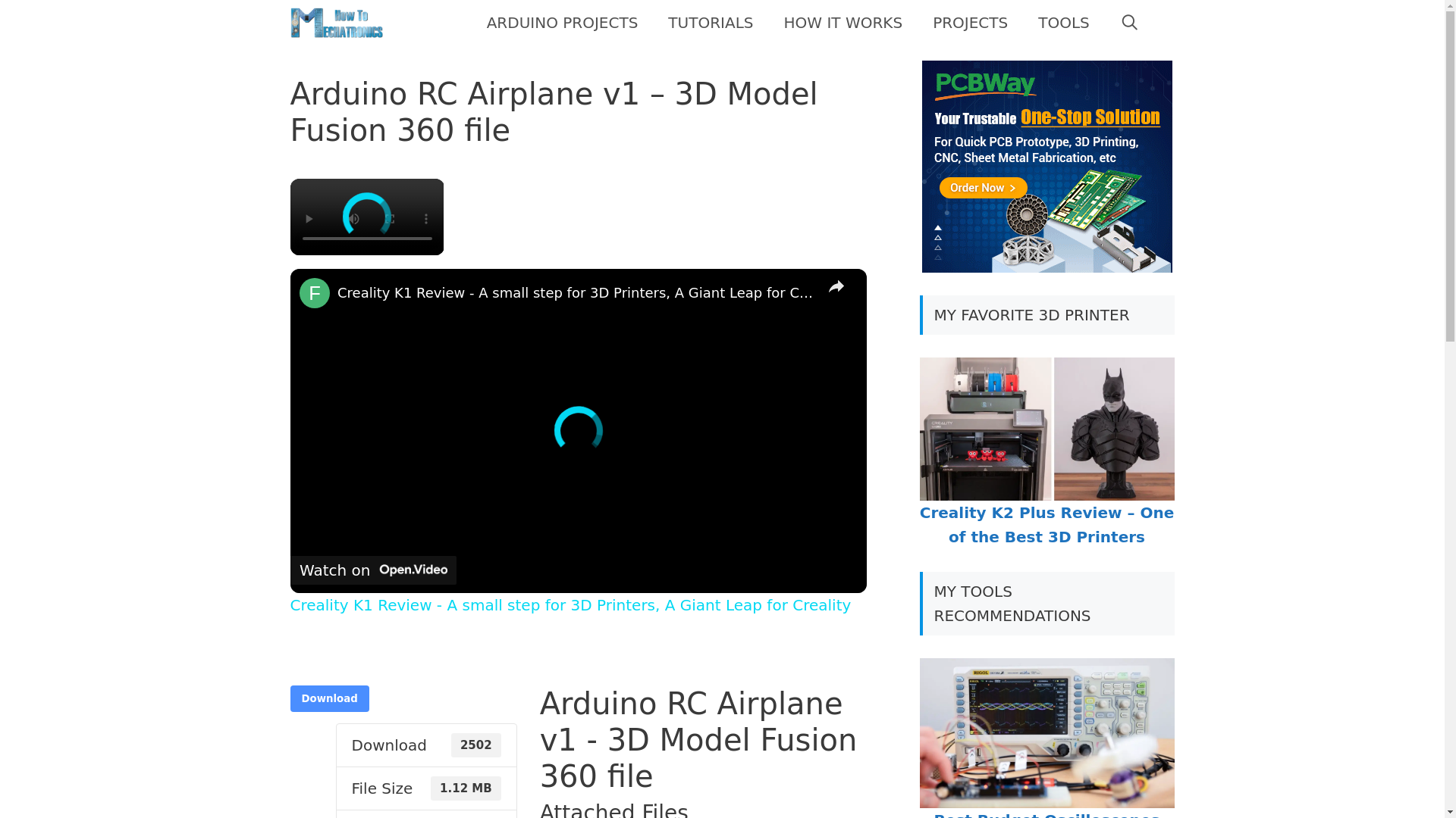 website screenshot of https://howtomechatronics.com/download/arduino-rc-airplane-v1-3d-model-fusion-360-file/#unlock