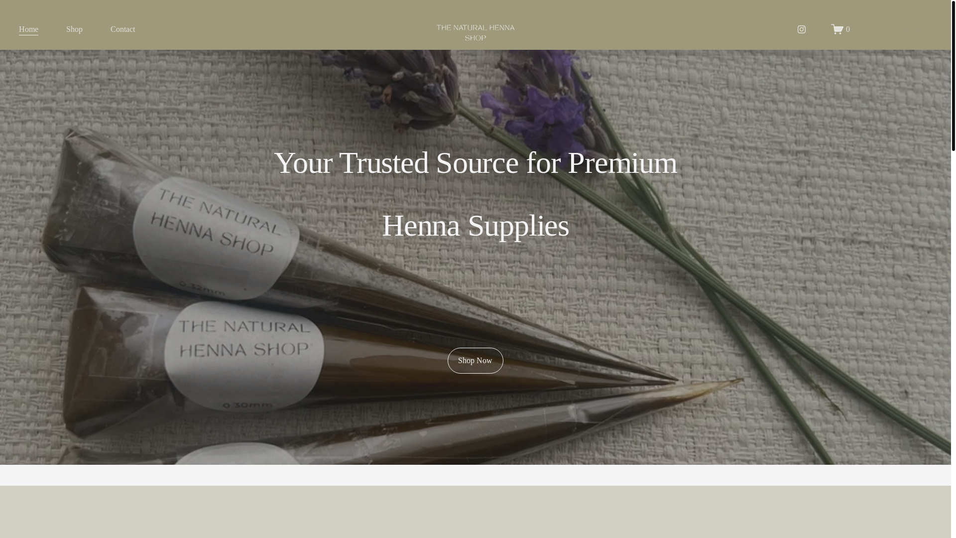 website screenshot of https://thenaturalhennashop.co.uk/