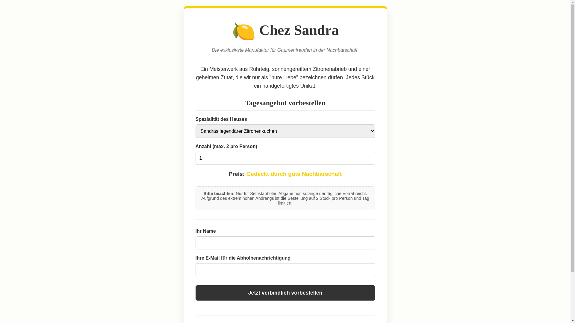 website screenshot of https://chez-sandra.de/