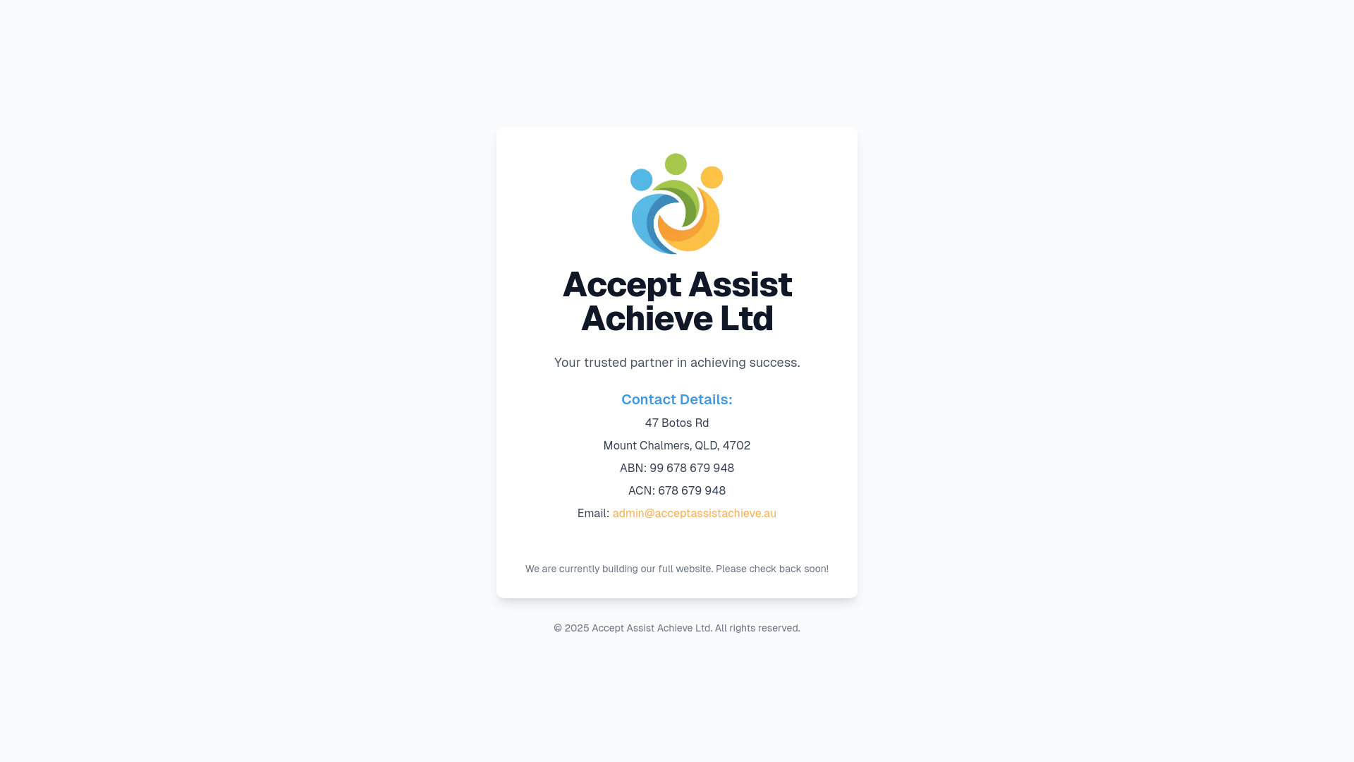 website screenshot of https://acceptassistachieve.au/