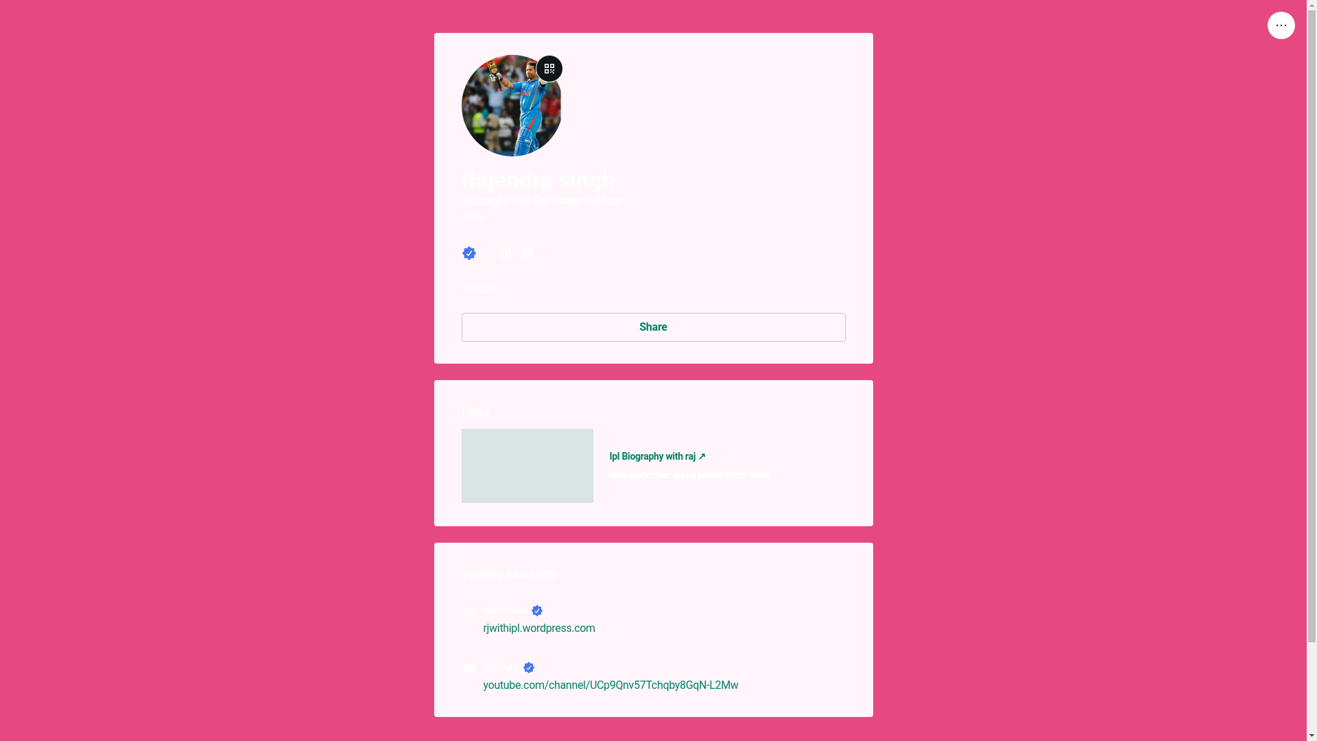 website screenshot of https://rajendrasingh.link/