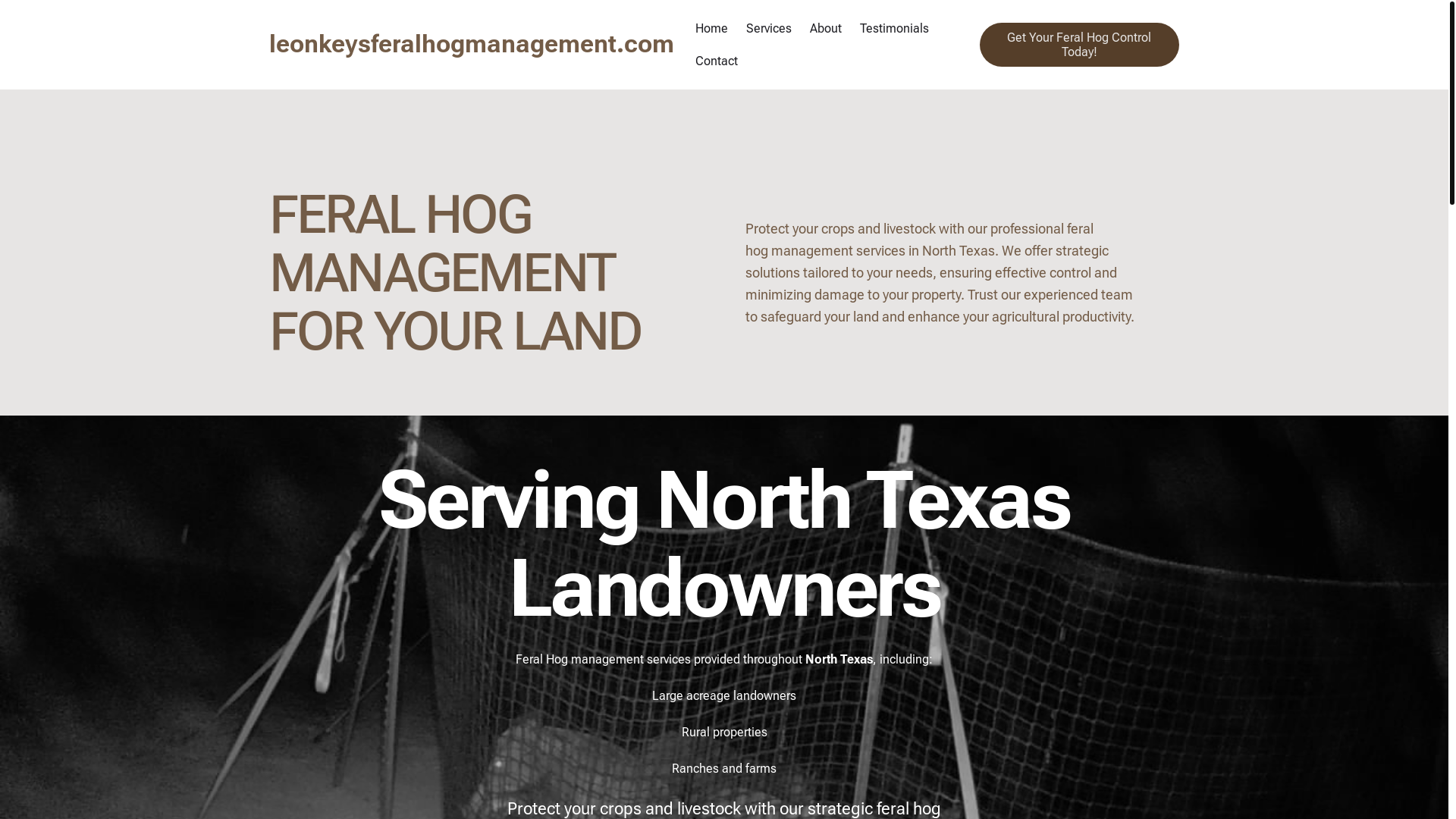 website screenshot of https://leonkeysferalhogmanagement.com/