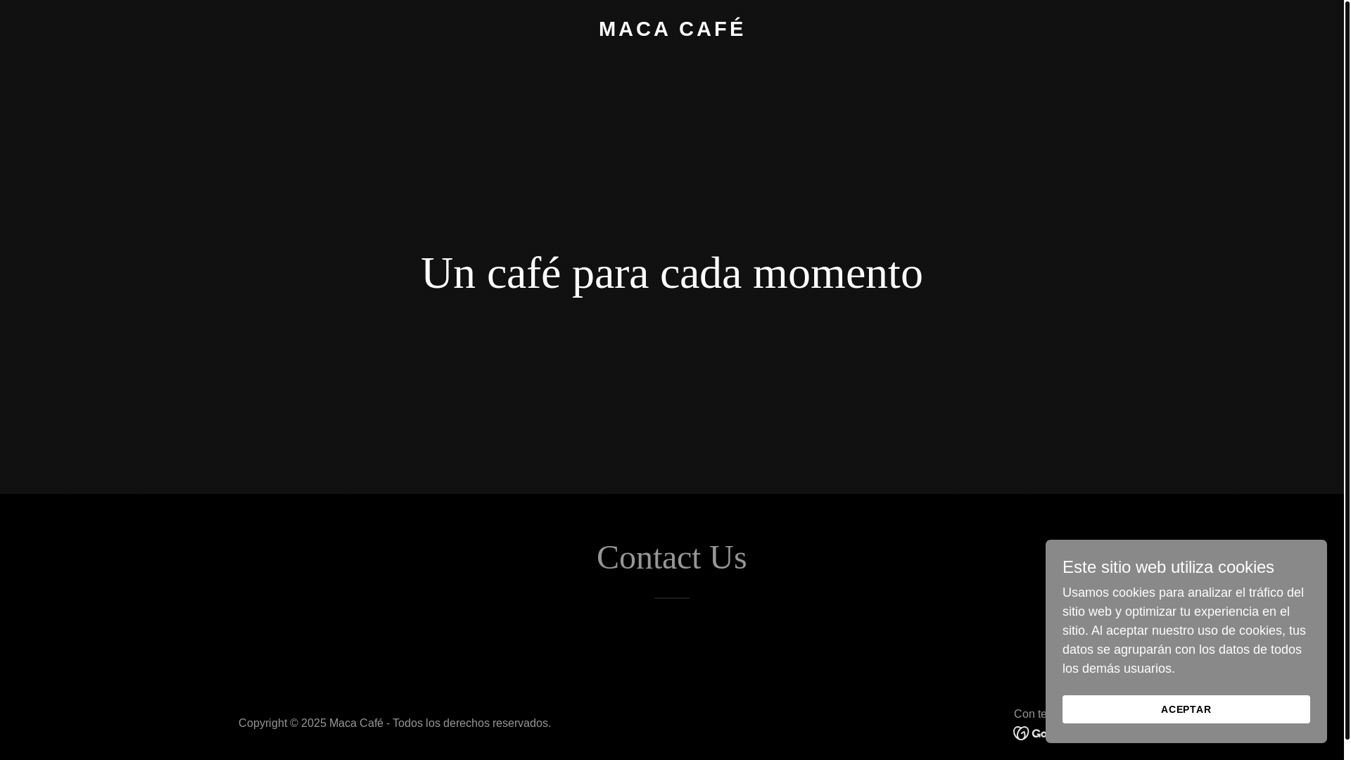 website screenshot of https://macacafe.co/