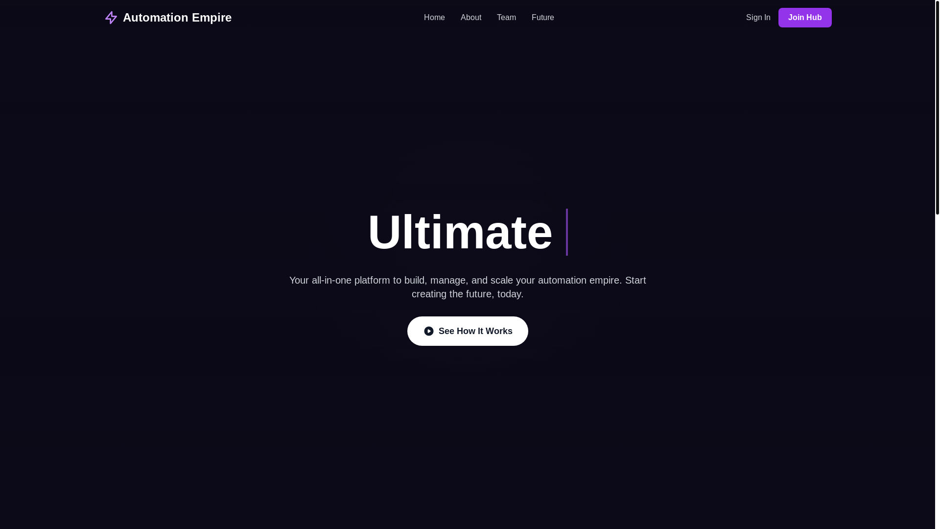 website screenshot of https://automationempire.me/