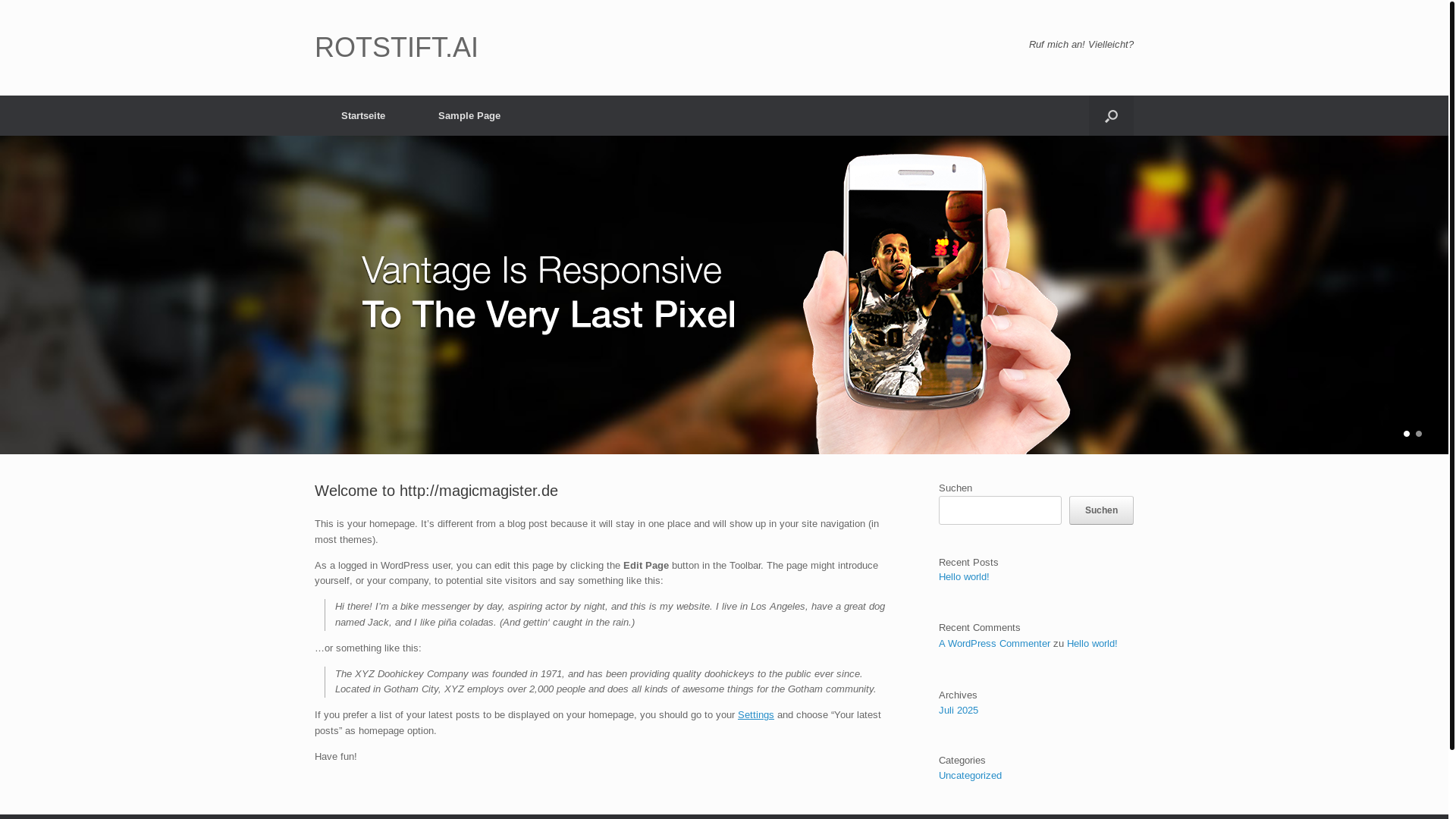 website screenshot of https://magicmagister.de/