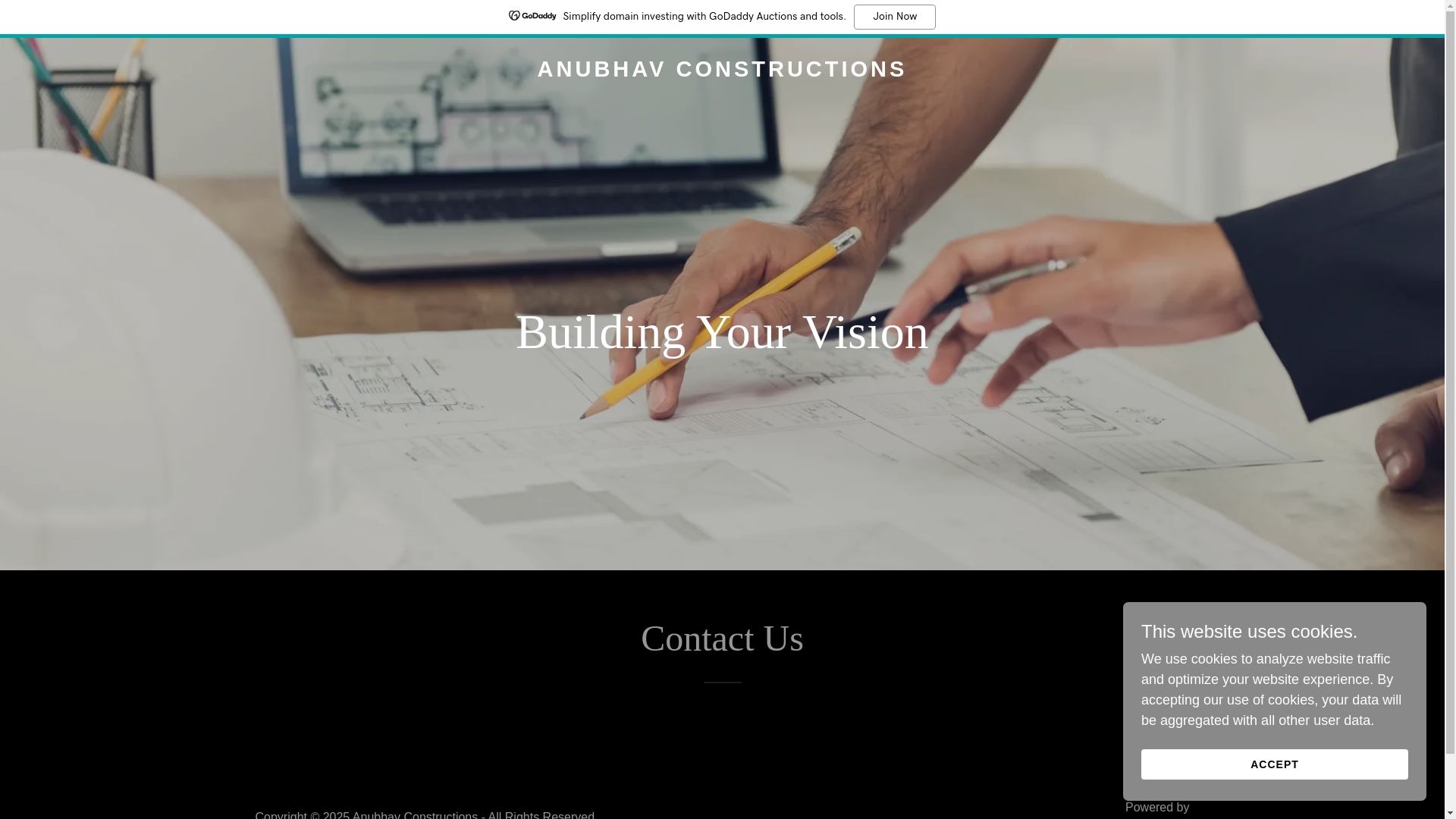website screenshot of https://anubhavconstructions.com/