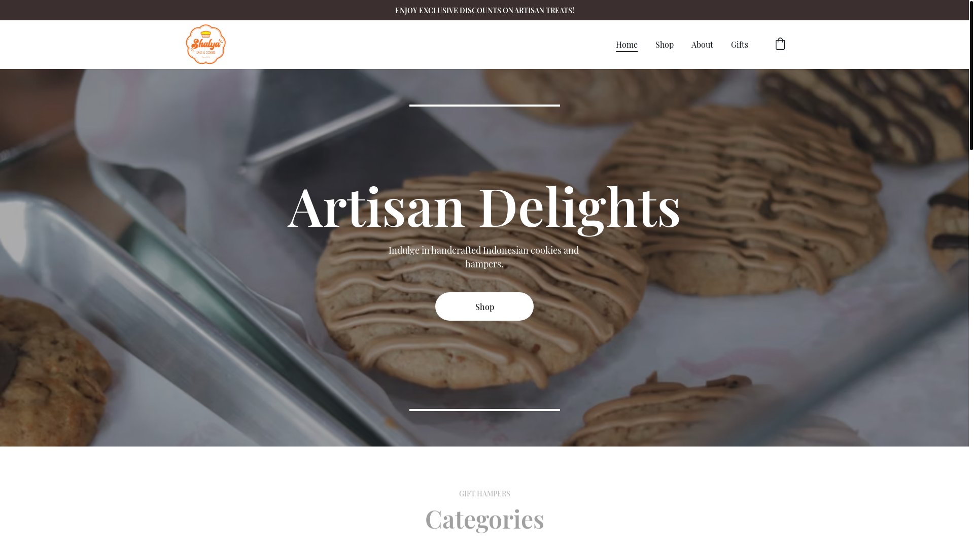 website screenshot of https://shalyacake.co.id/