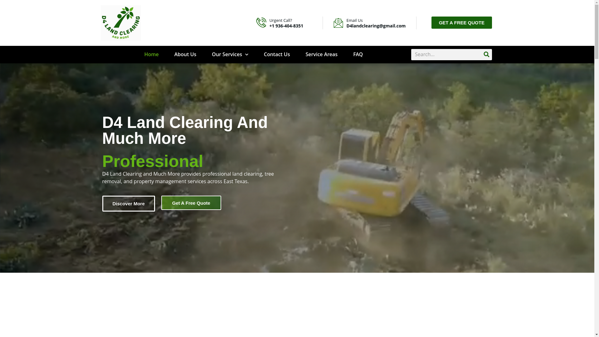 website screenshot of https://d4landclearing.com/