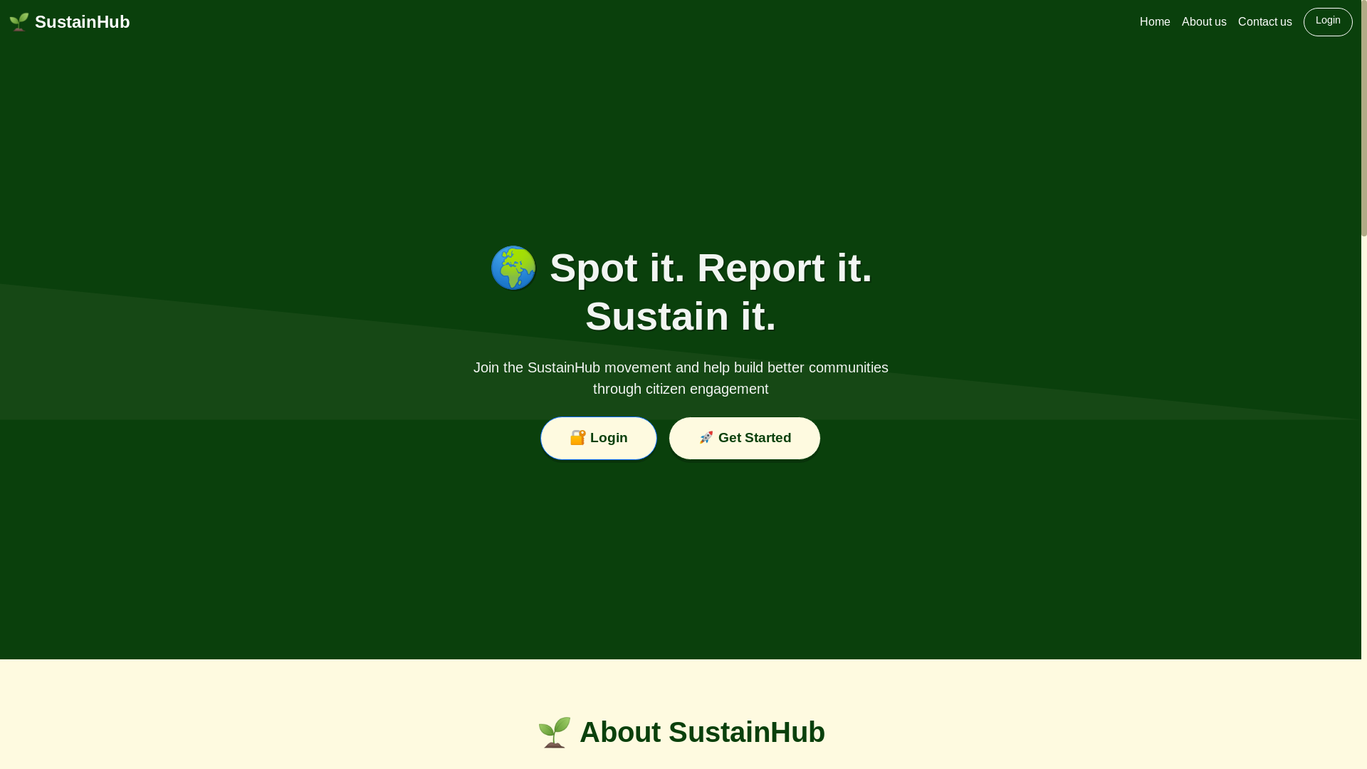 website screenshot of https://sustainhub.pages.dev/