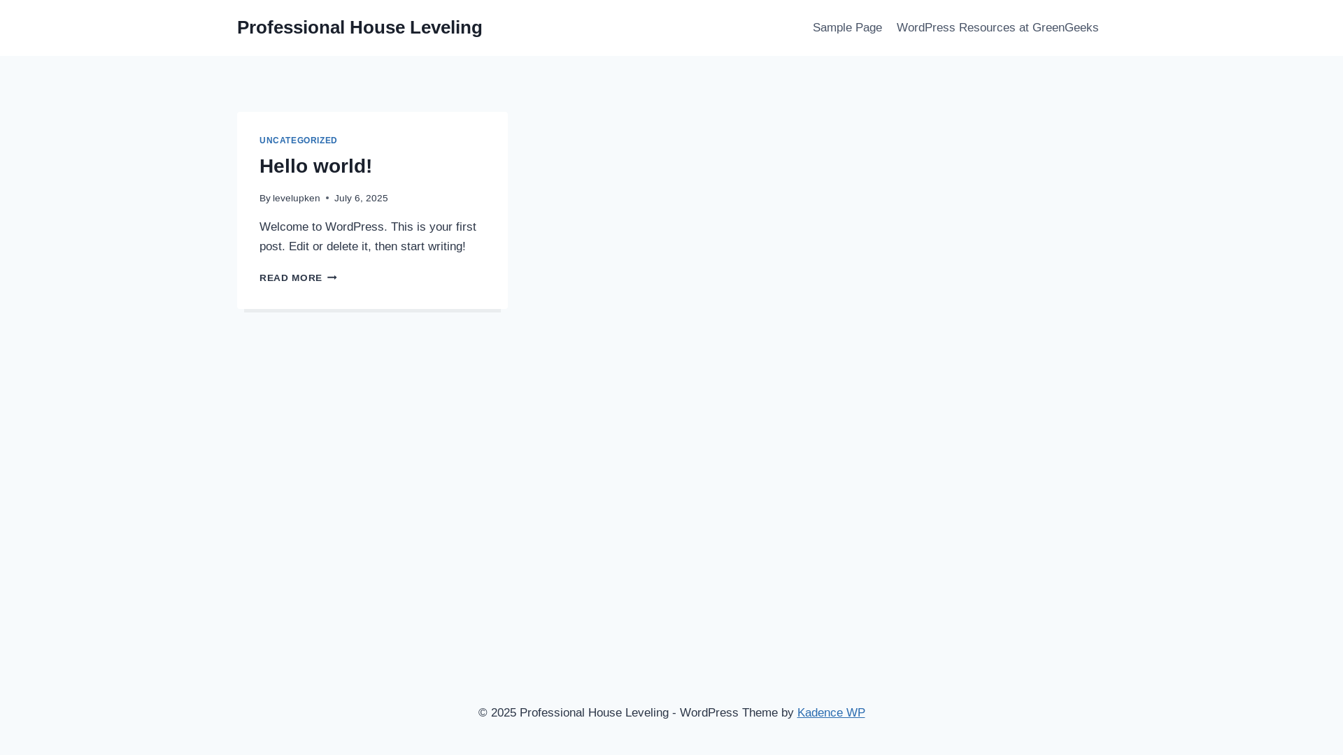 website screenshot of https://professionalhomelevelling.ca/