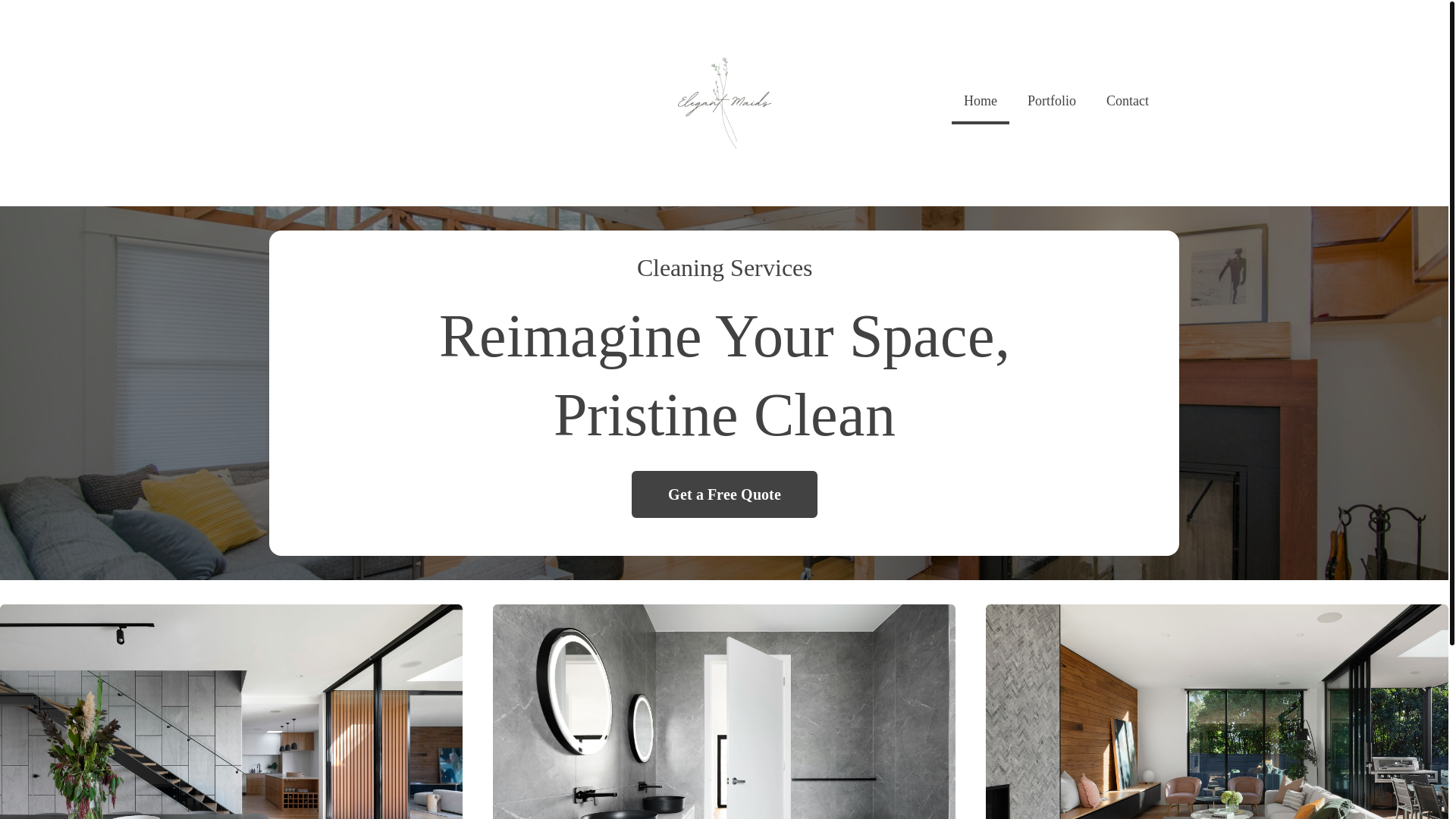 website screenshot of https://elegant-maids.com/