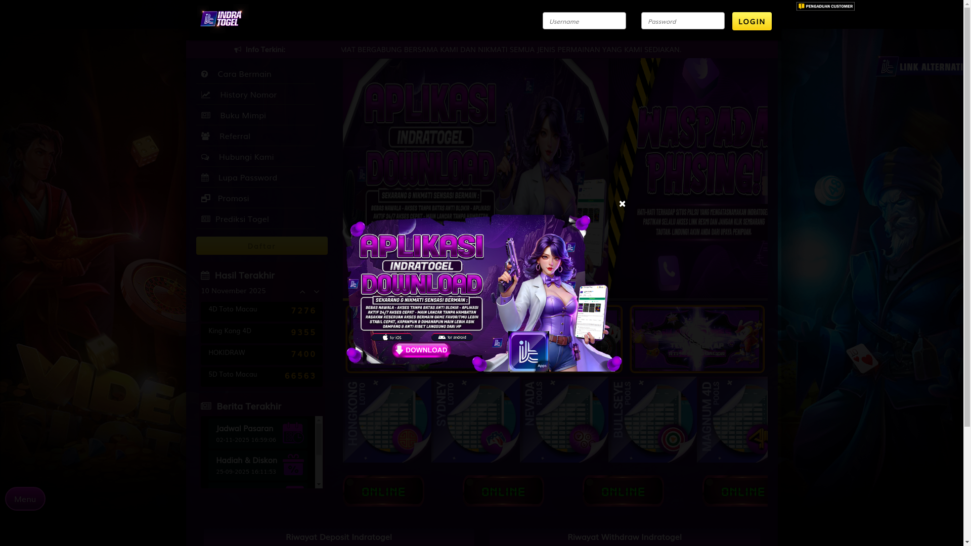 website screenshot of https://indratogel31414.com/