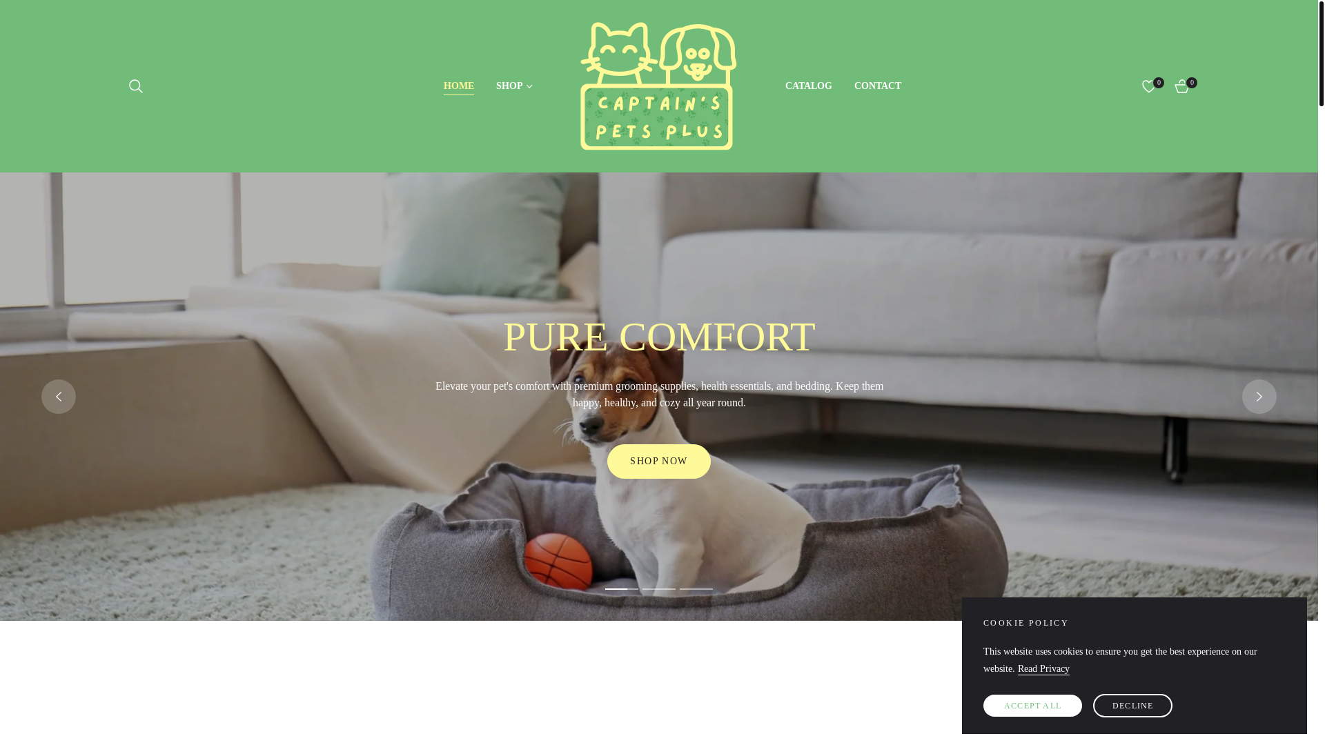 website screenshot of https://captainspetsplus.com/