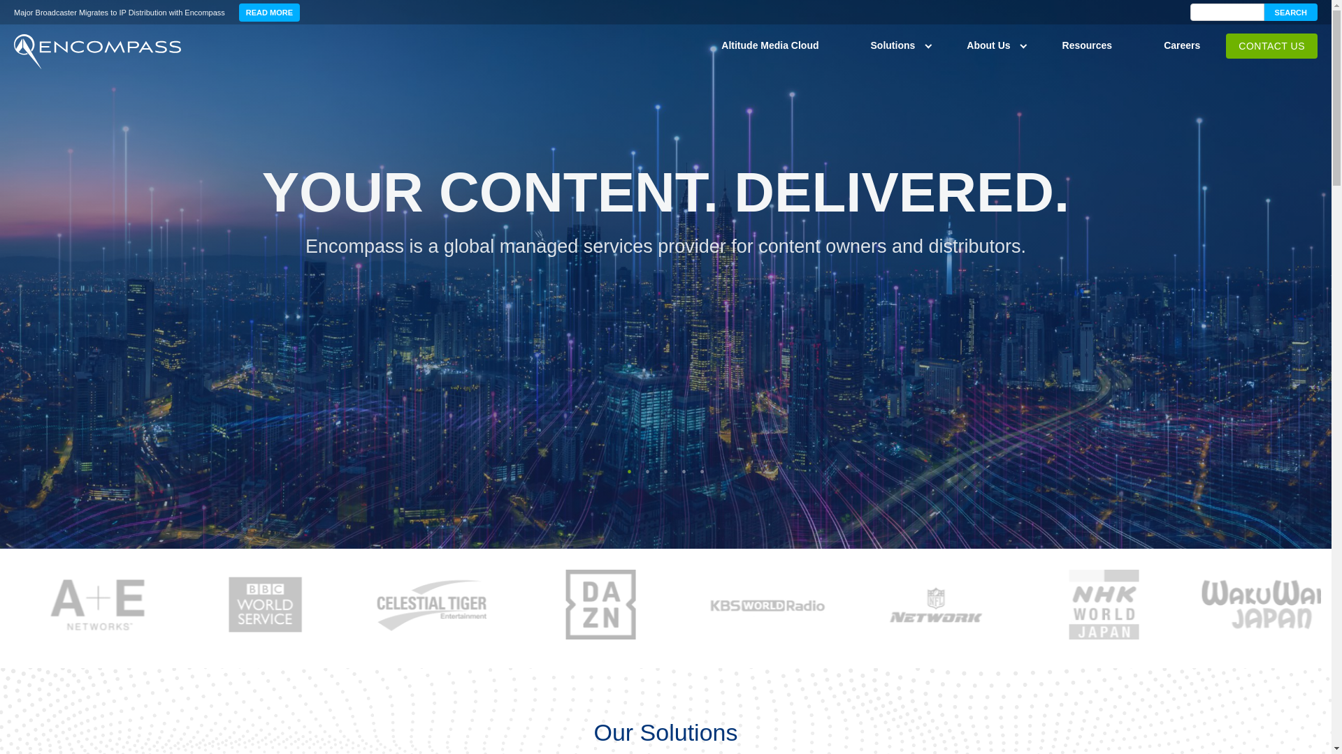 website screenshot of https://encompass.tv/