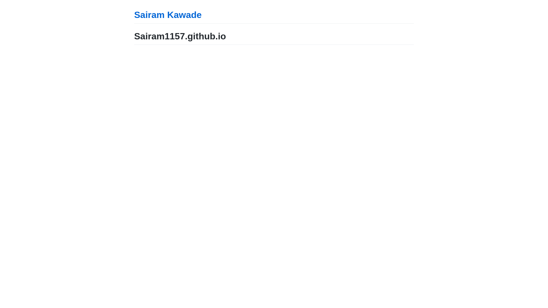 website screenshot of https://sairamkawade.me/