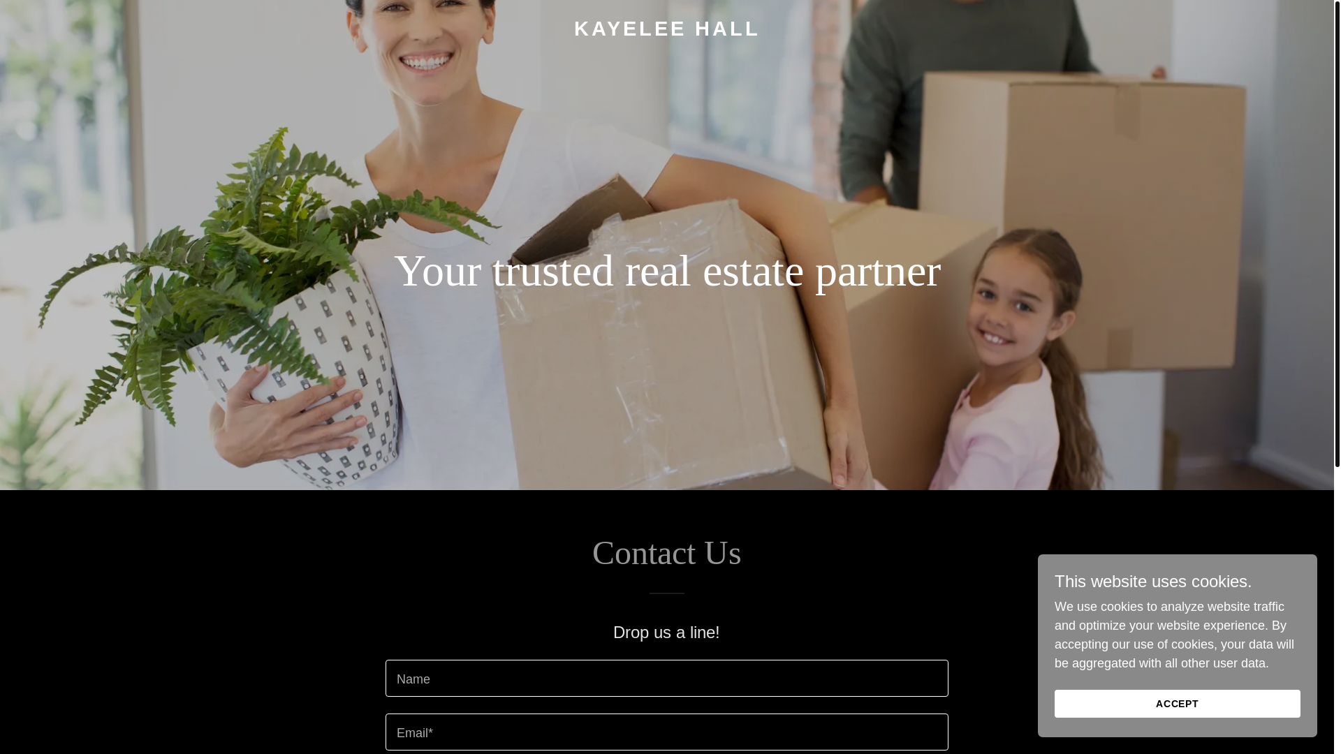 website screenshot of https://kayeleehall.com/