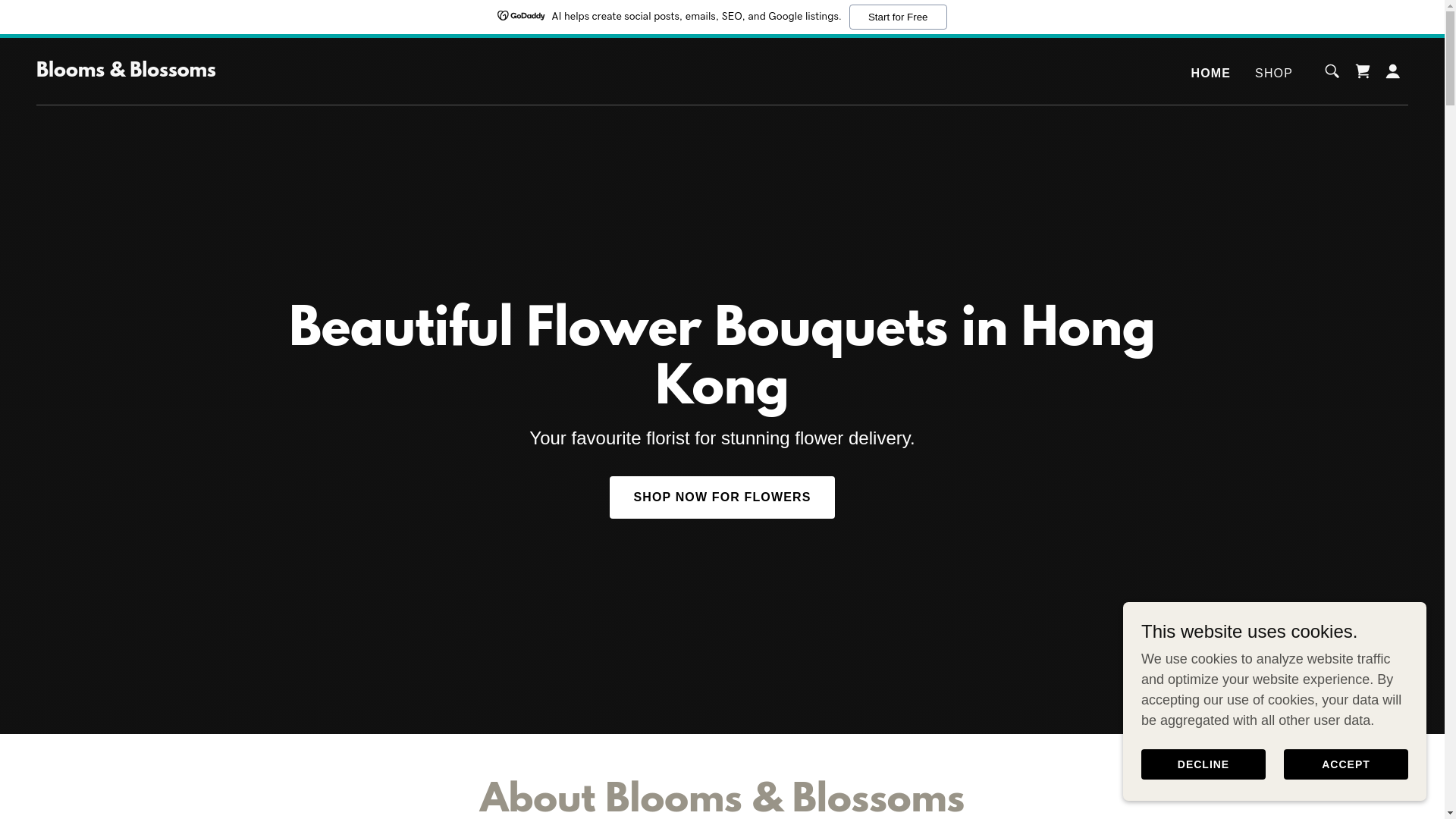 website screenshot of https://bloomsandblossoms.co/