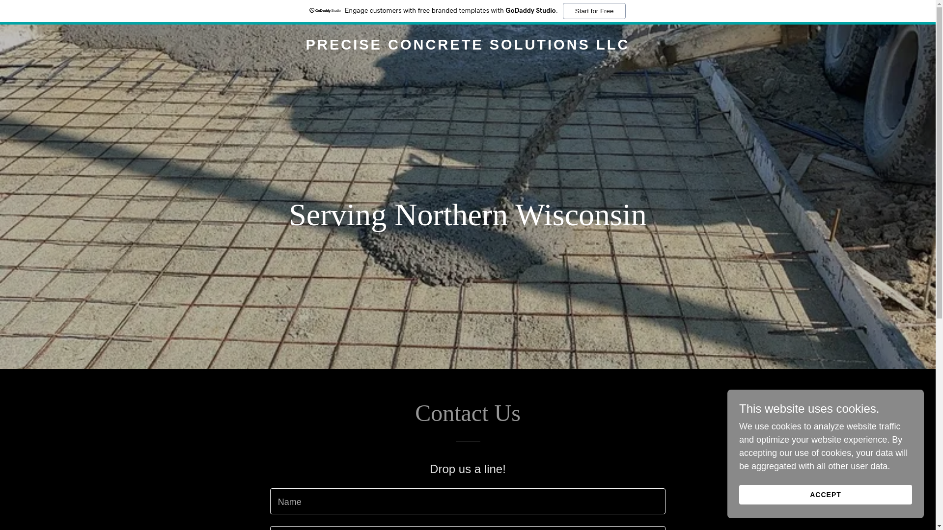 website screenshot of https://preciseconcretesolutionsllc.com/